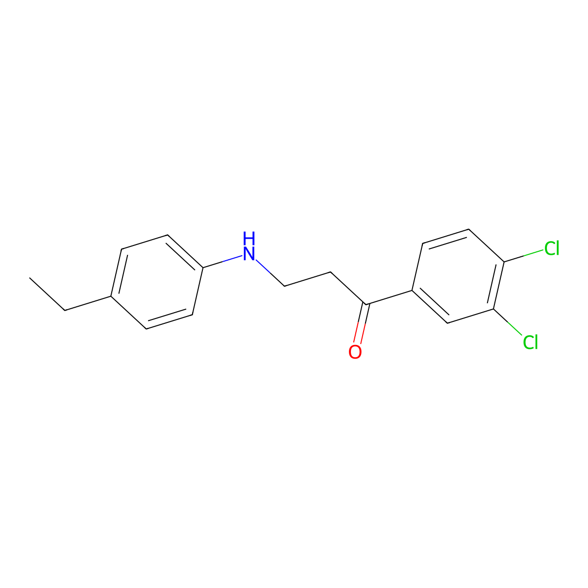 1-(3,4-Dichlorophenyl)-3-(4-ethylanilino)-1-propanone molecular structure, CAS 423731-06-0