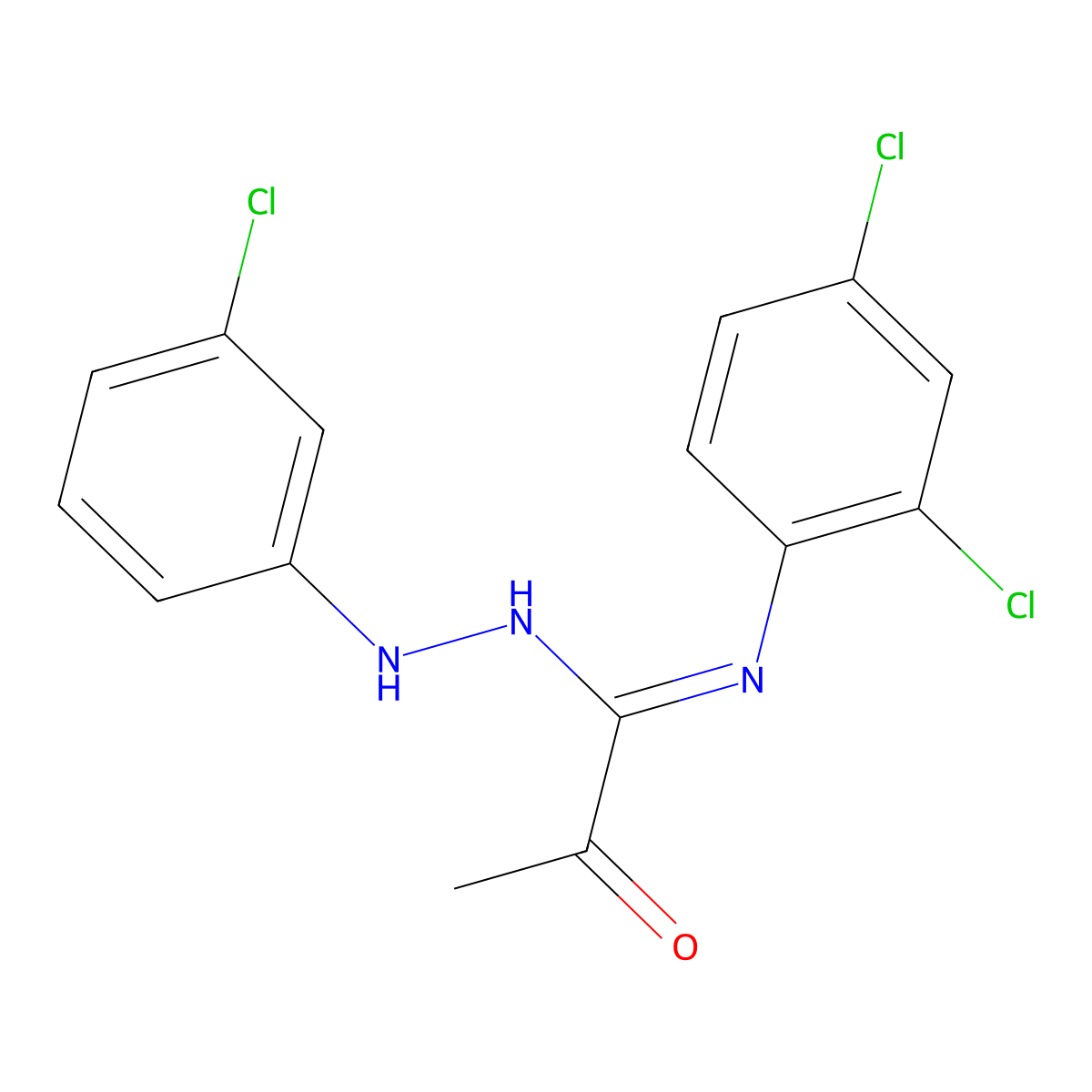 N-(3-chloroanilino)-N'-(2,4-dichlorophenyl)-2-oxopropanimidamide molecular structure, CAS 423731-31-1