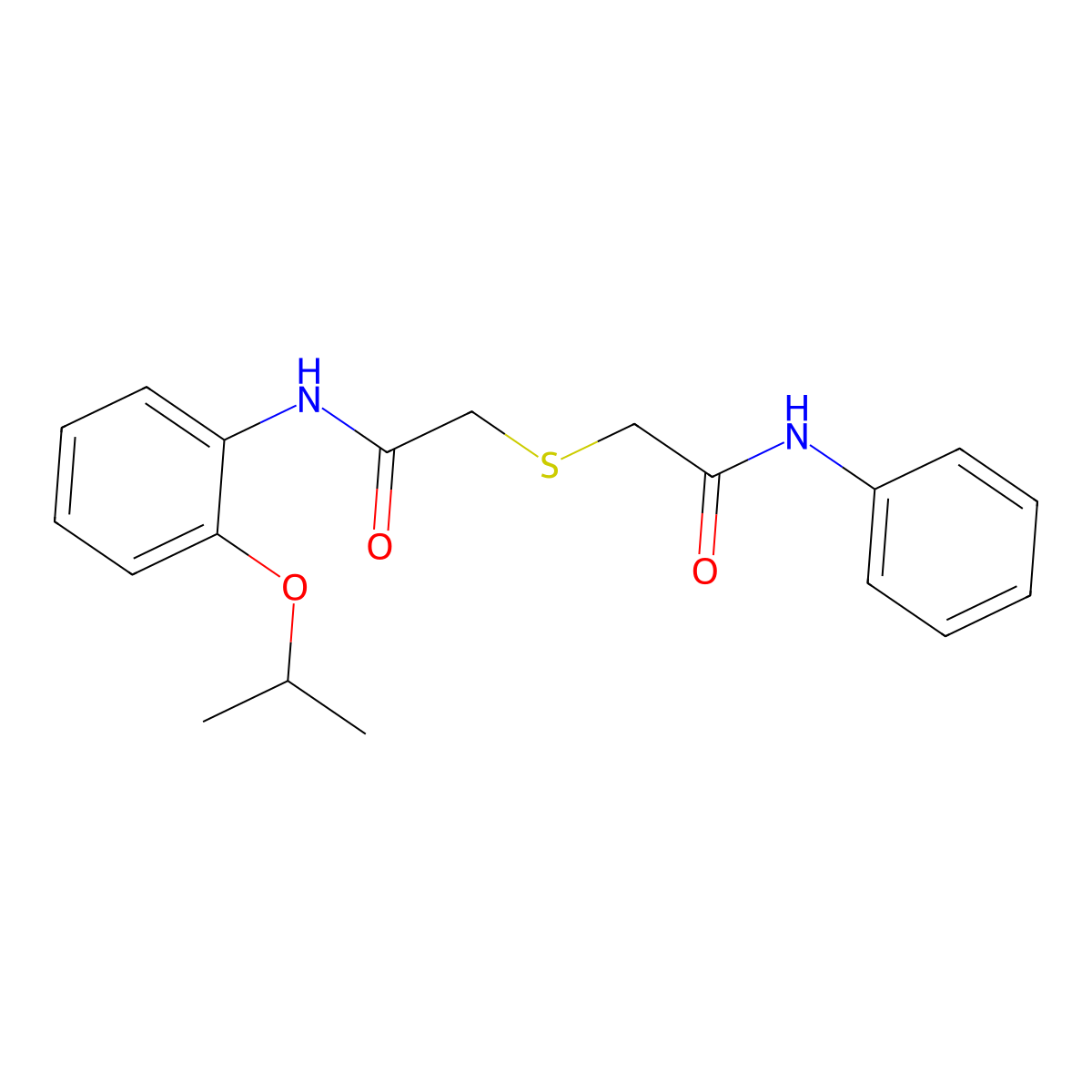 N-(2-Isopropoxy-phenyl)-2-phenylcarbamoylmethylsulfanyl-acetamide molecular structure, CAS 423731-36-6