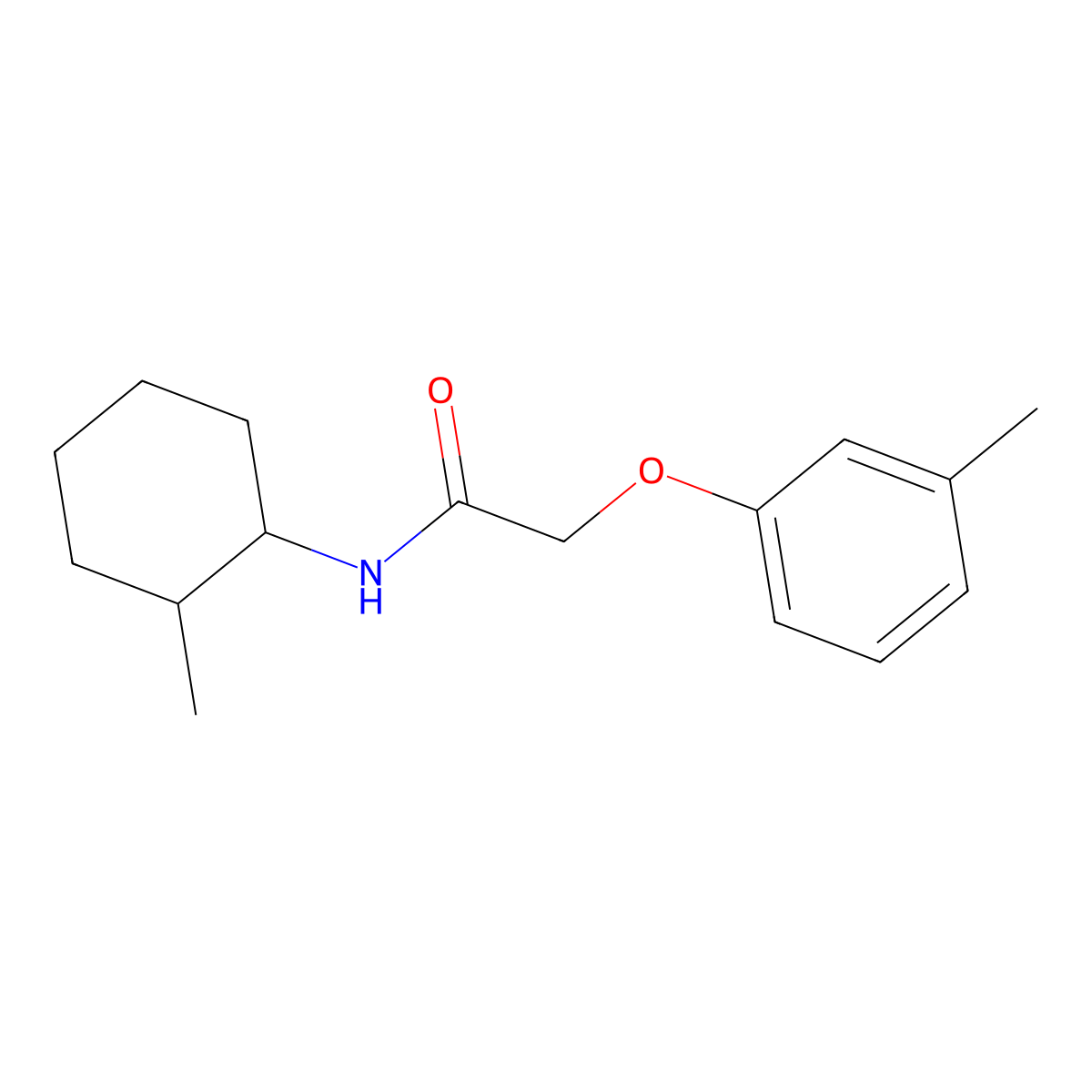N-(2-methylcyclohexyl)-2-(3-methylphenoxy)acetamide molecular structure, CAS 423732-26-7