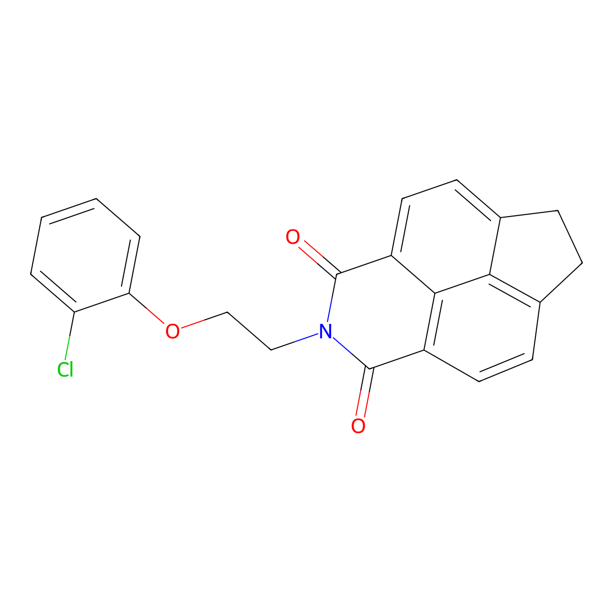 2-(2-(2-chlorophenoxy)ethyl)-6,7-dihydro-1H-indeno[6,7,1-def]isoquinoline-1,3(2H)-dione molecular structure, CAS 423732-35-8