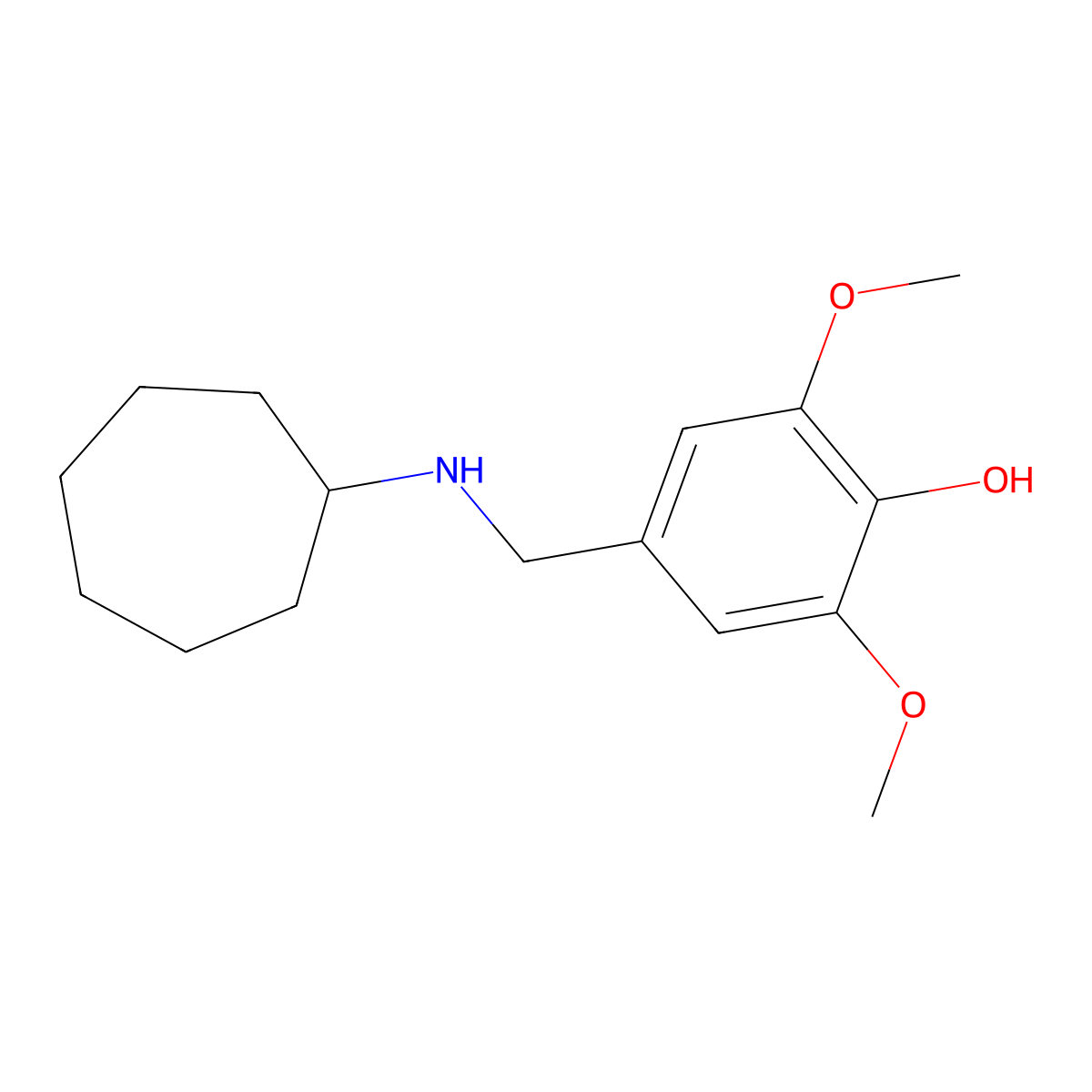 4-[(Cycloheptylamino)methyl]-2,6-dimethoxyphenol molecular structure, CAS 423732-46-1