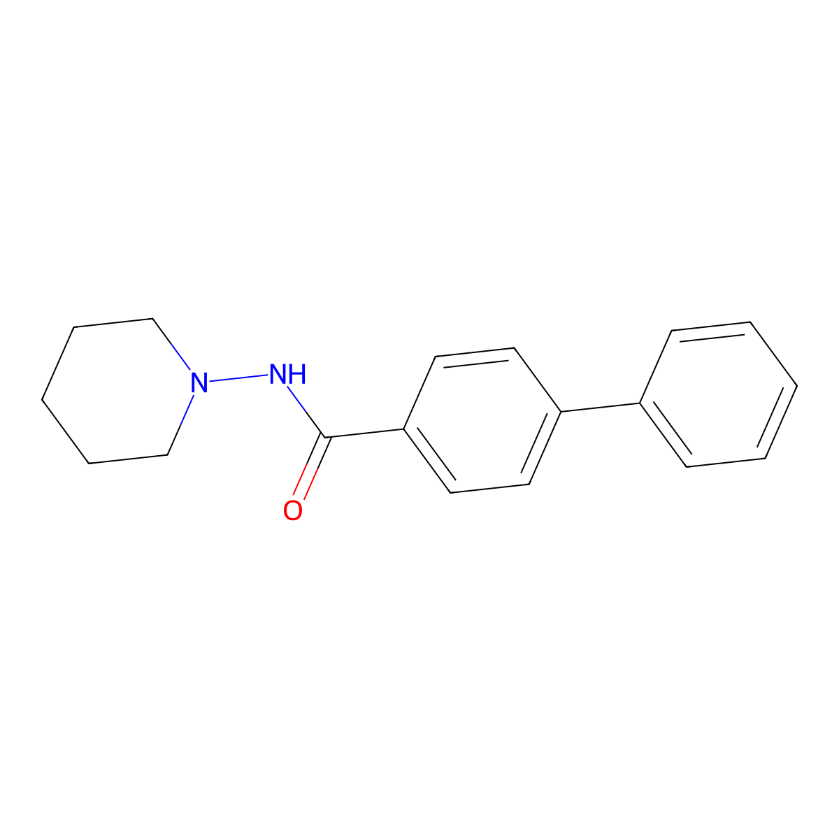 N-(piperidin-1-yl)biphenyl-4-carboxamide molecular structure, CAS 423732-57-4