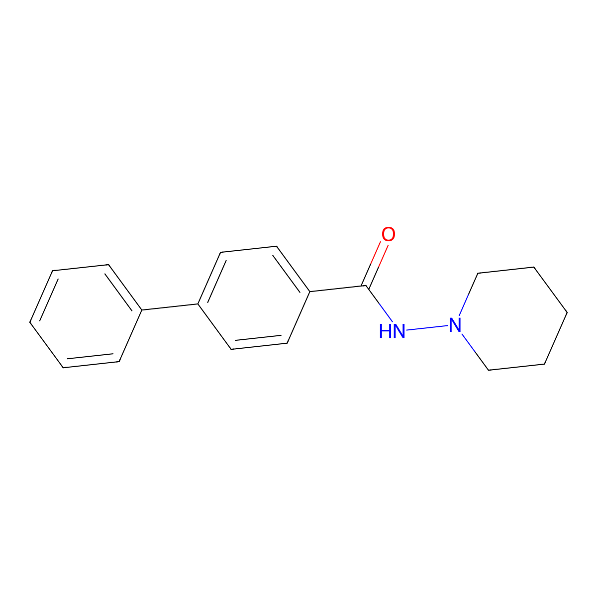 N-(piperidin-1-yl)biphenyl-4-carboxamide molecular structure, CAS 423732-57-4