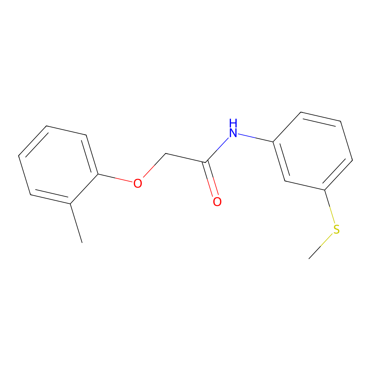 2-(2-methylphenoxy)-N-[3-(methylsulfanyl)phenyl]acetamide molecular structure, CAS 423732-59-6