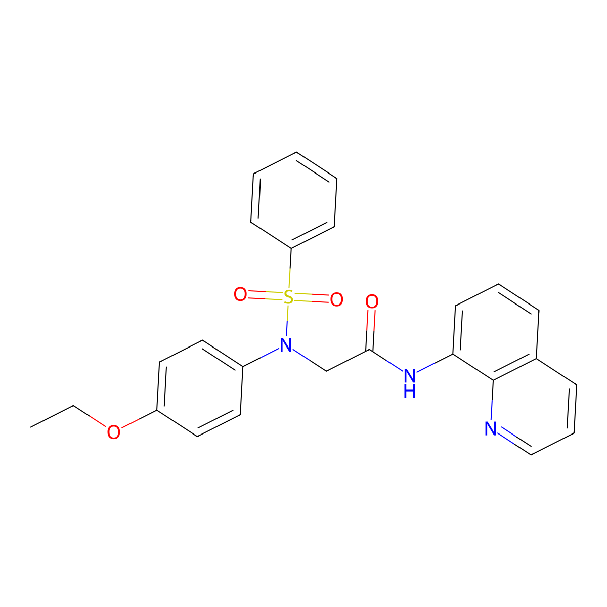 2-[N-(benzenesulfonyl)-4-ethoxyanilino]-N-quinolin-8-ylacetamide molecular structure, CAS 423732-73-4