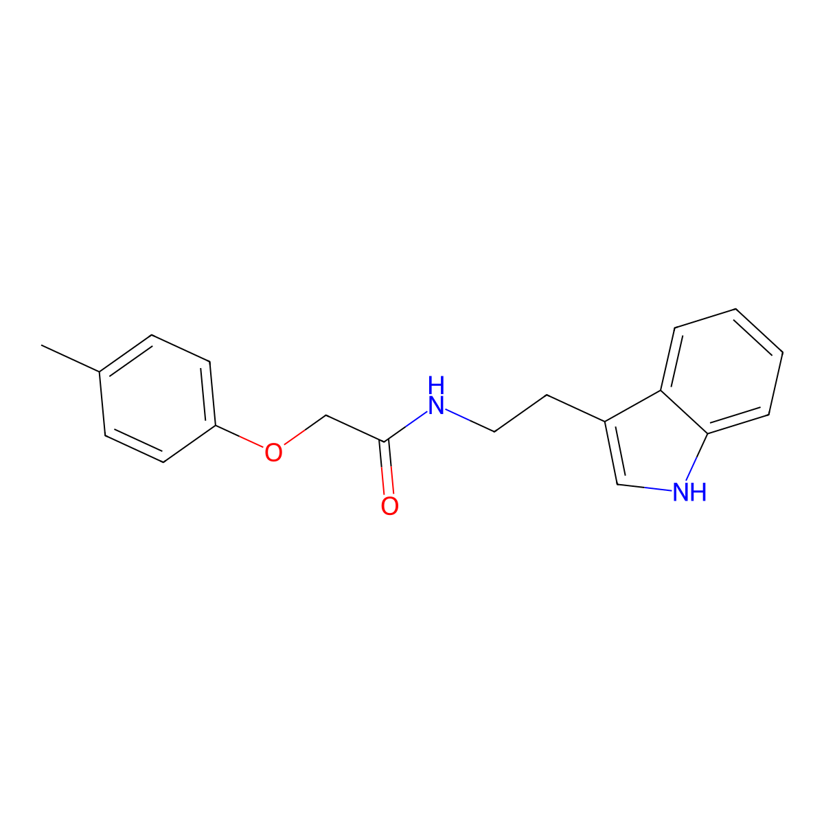 N-[2-(1H-indol-3-yl)ethyl]-2-(4-methylphenoxy)acetamide molecular structure, CAS 423732-74-5