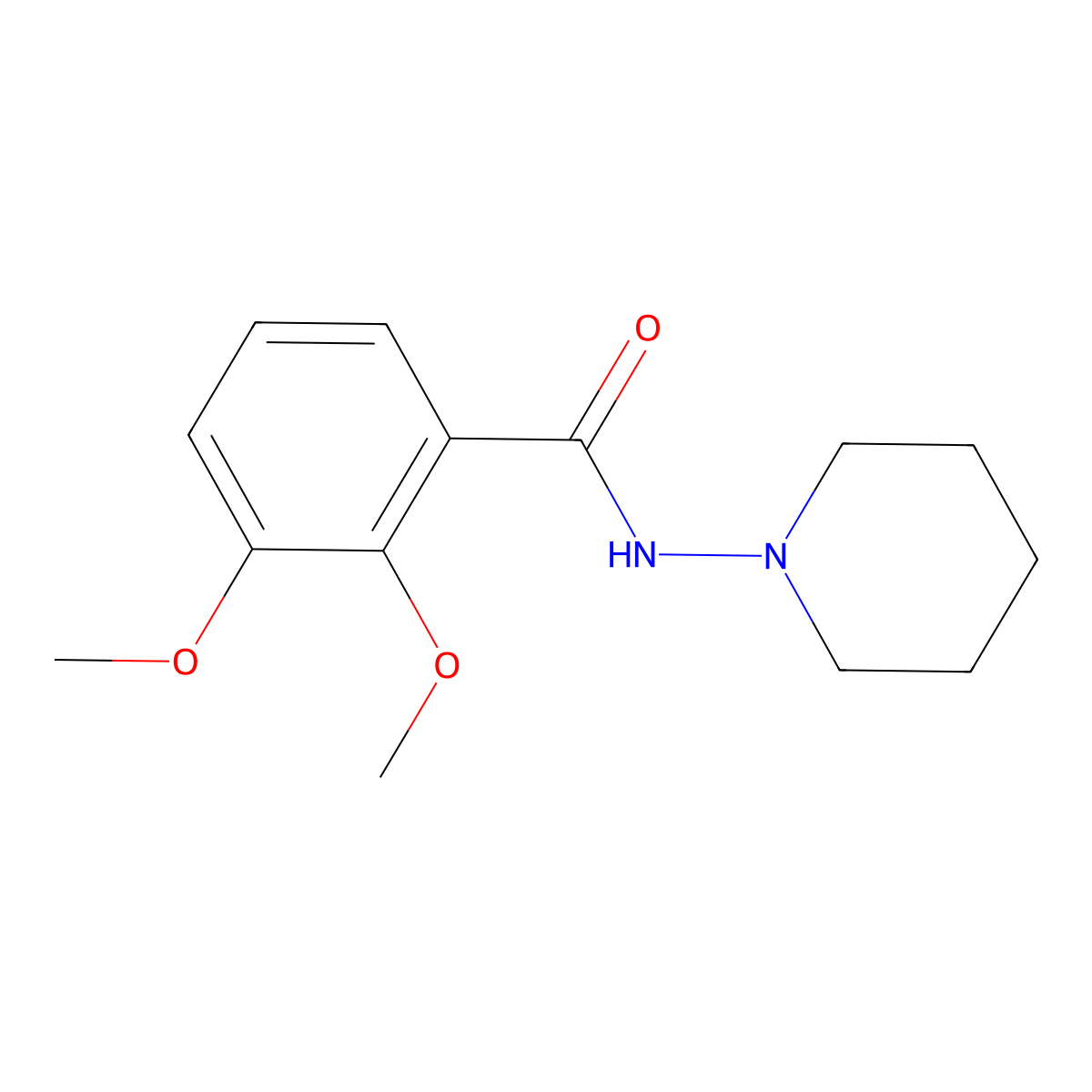 2,3-dimethoxy-N-piperidin-1-ylbenzamide molecular structure, CAS 423732-77-8