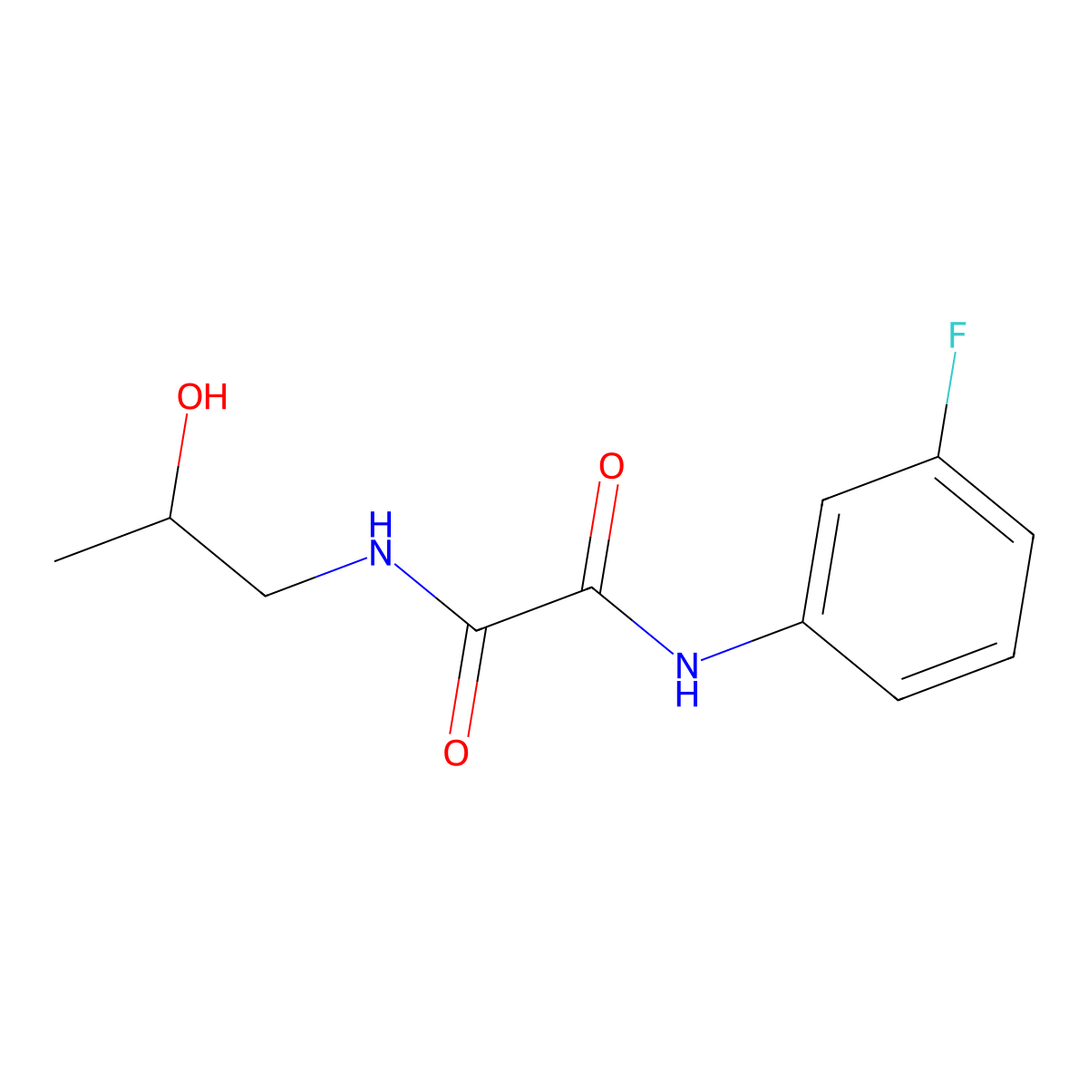 N'-(3-fluorophenyl)-N-(2-hydroxypropyl)oxamide molecular structure, CAS 423732-89-2