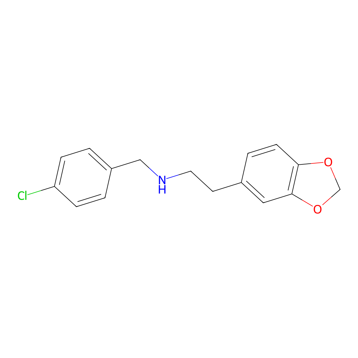 2-(1,3-benzodioxol-5-yl)-N-[(4-chlorophenyl)methyl]ethanamine molecular structure, CAS 423733-01-1