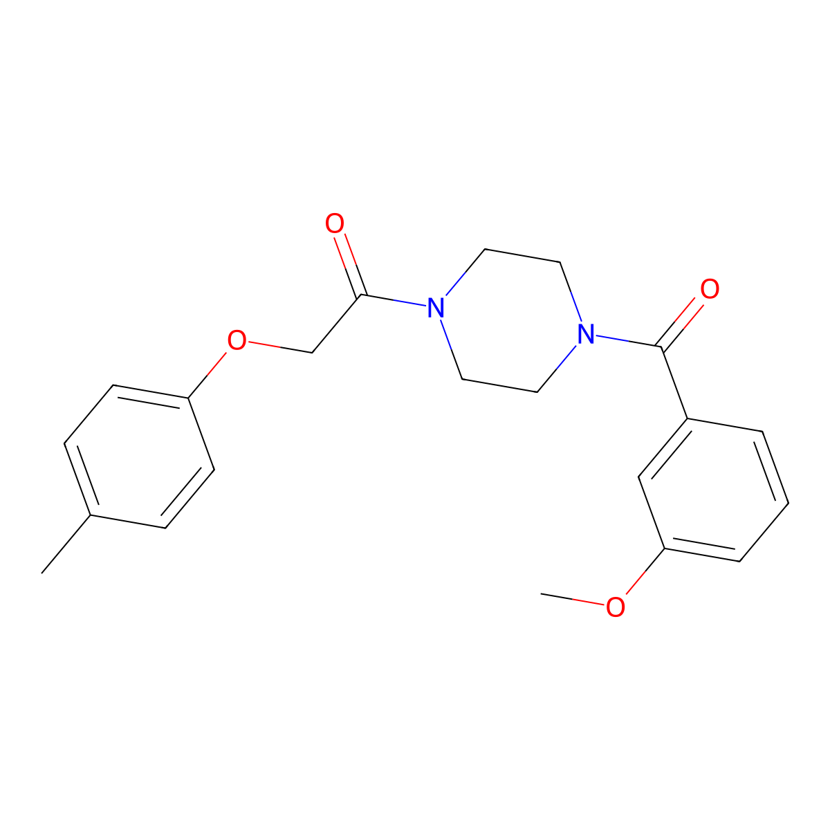 1-[4-(3-Methoxybenzoyl)piperazin-1-yl]-2-(4-methylphenoxy)ethanone molecular structure, CAS 423733-07-7