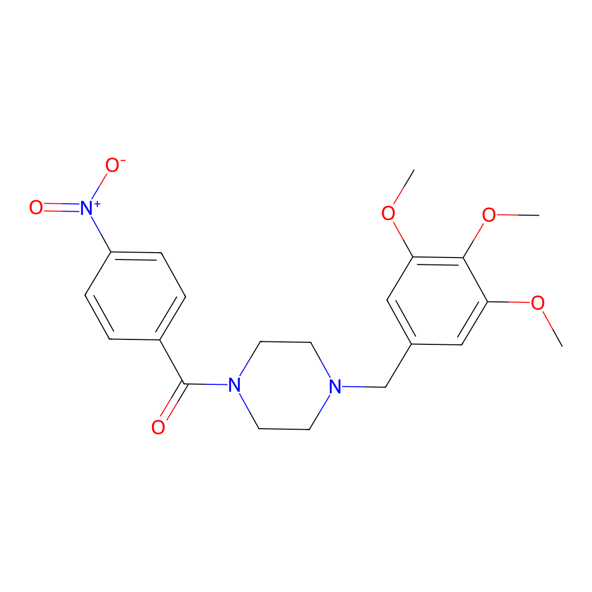 (4-Nitrophenyl)-[4-[(3,4,5-trimethoxyphenyl)methyl]piperazin-1-yl]methanone molecular structure, CAS 423733-10-2