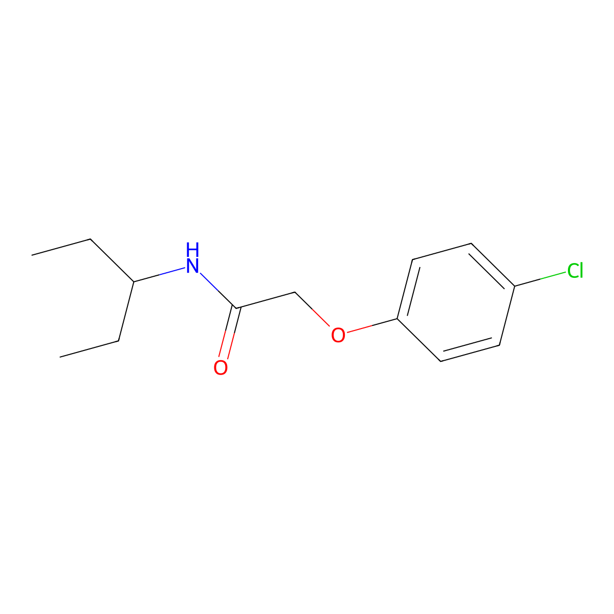 2-(4-chlorophenoxy)-N-pentan-3-ylacetamide molecular structure, CAS 423733-18-0