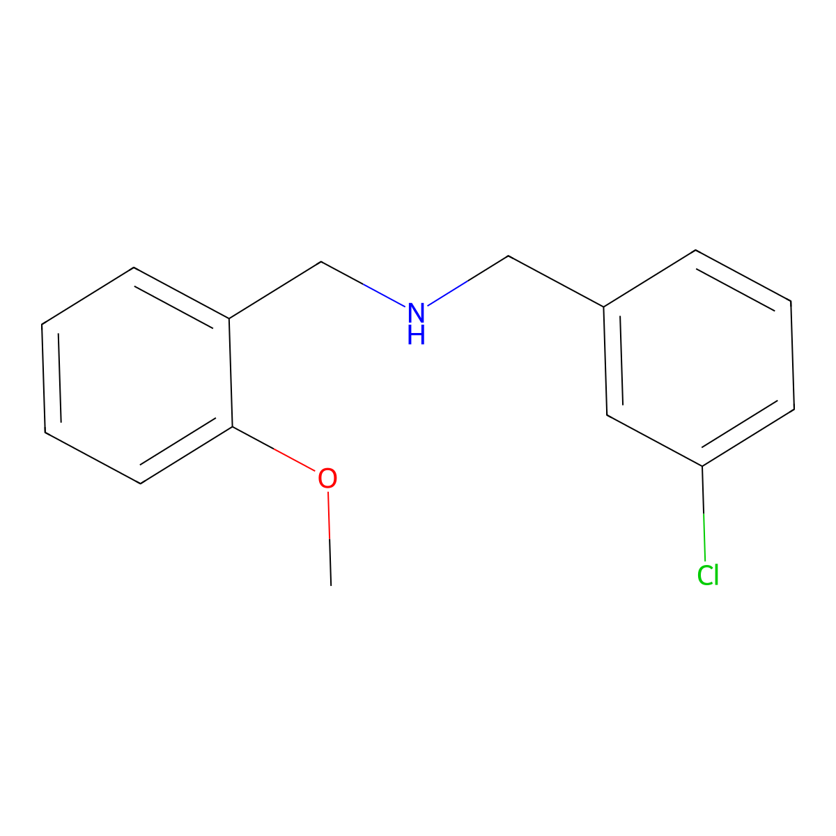 (3-Chlorobenzyl)(2-methoxybenzyl)amine molecular structure, CAS 423733-31-7