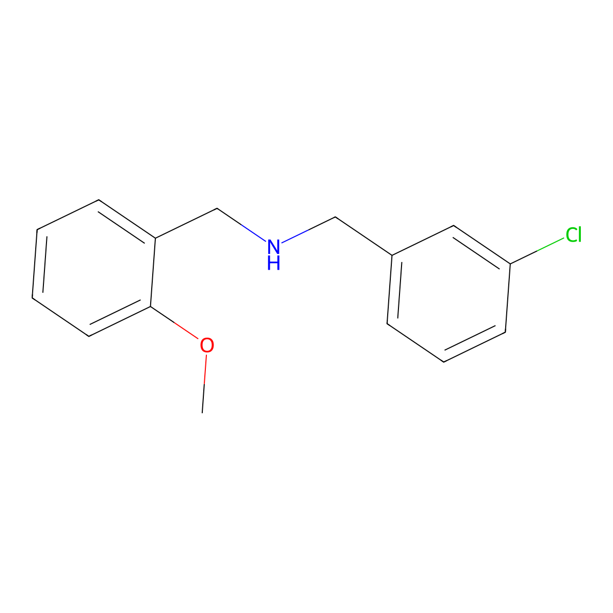 (3-Chlorobenzyl)(2-methoxybenzyl)amine molecular structure, CAS 423733-31-7