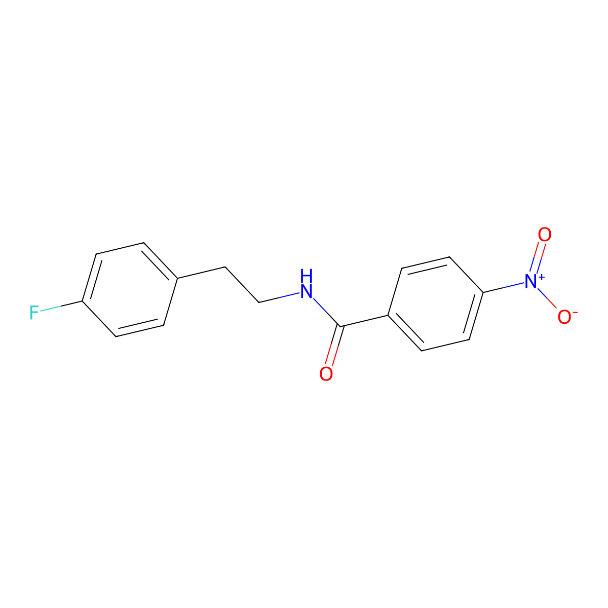 N-[2-(4-fluorophenyl)ethyl]-4-nitrobenzamide molecular structure, CAS 423733-36-2