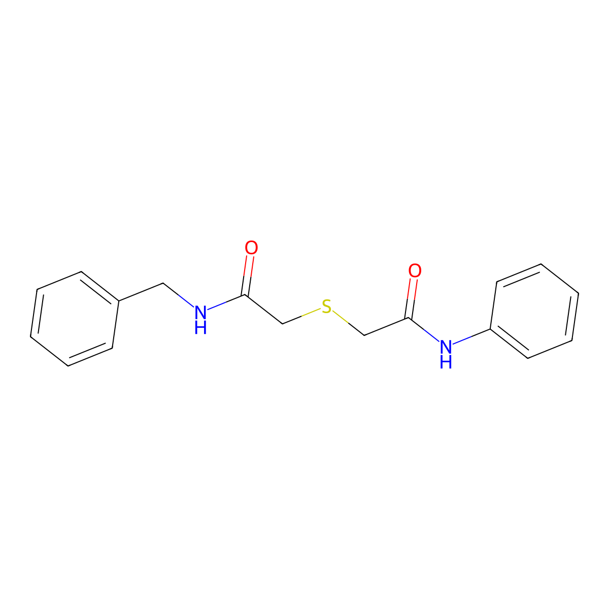 2-(2-anilino-2-oxoethyl)sulfanyl-N-benzylacetamide molecular structure, CAS 423733-43-1