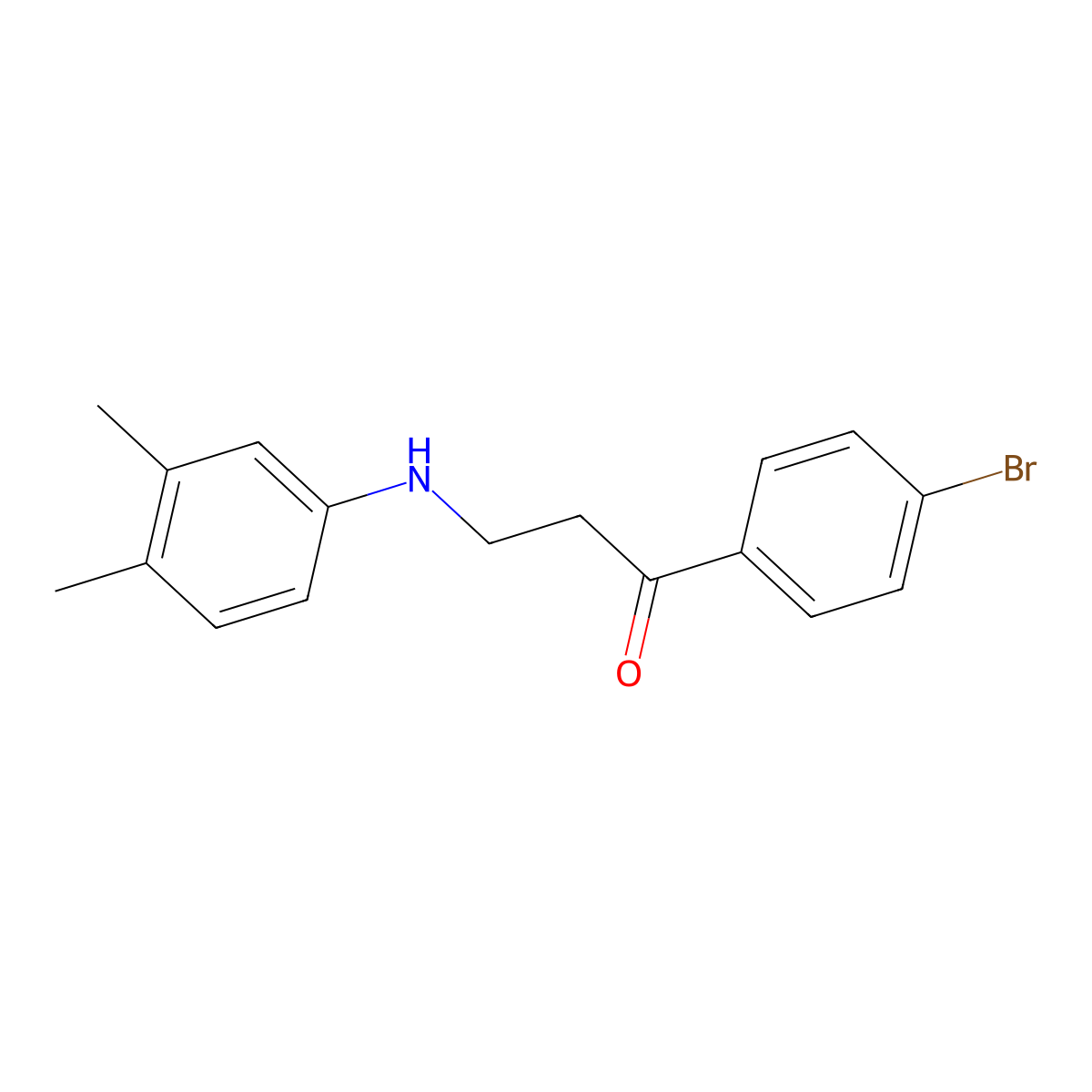 1-(4-Bromophenyl)-3-(3,4-dimethylanilino)-1-propanone molecular structure, CAS 423733-46-4