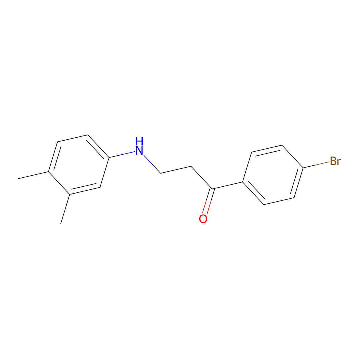 1-(4-Bromophenyl)-3-(3,4-dimethylanilino)-1-propanone molecular structure, CAS 423733-46-4