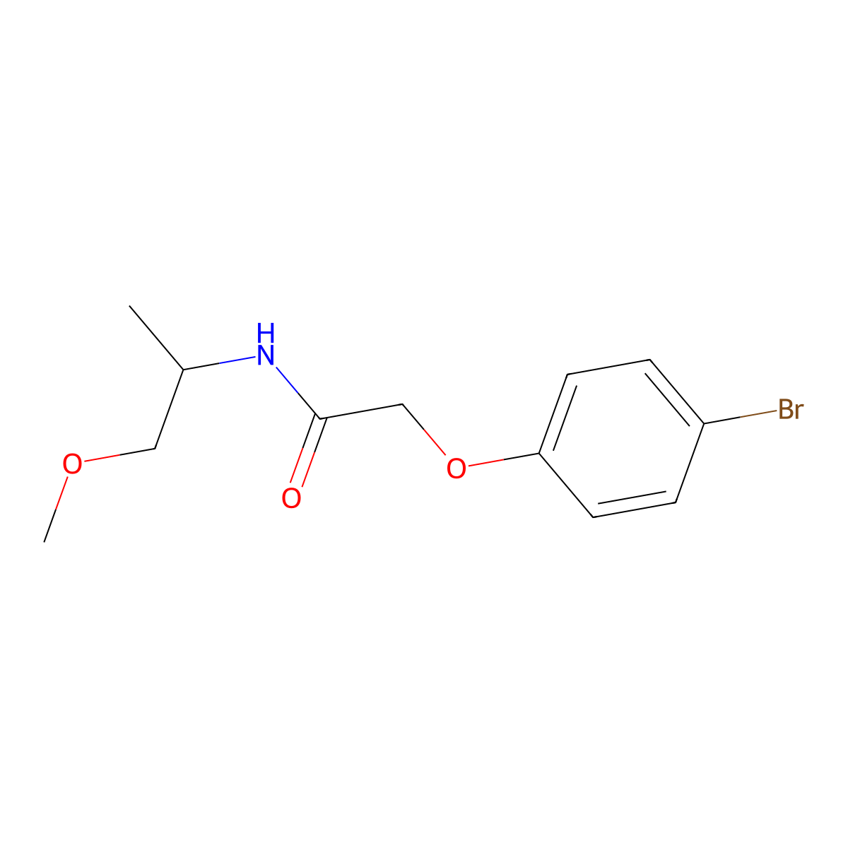 2-(4-bromophenoxy)-N-(1-methoxypropan-2-yl)acetamide molecular structure, CAS 423733-56-6