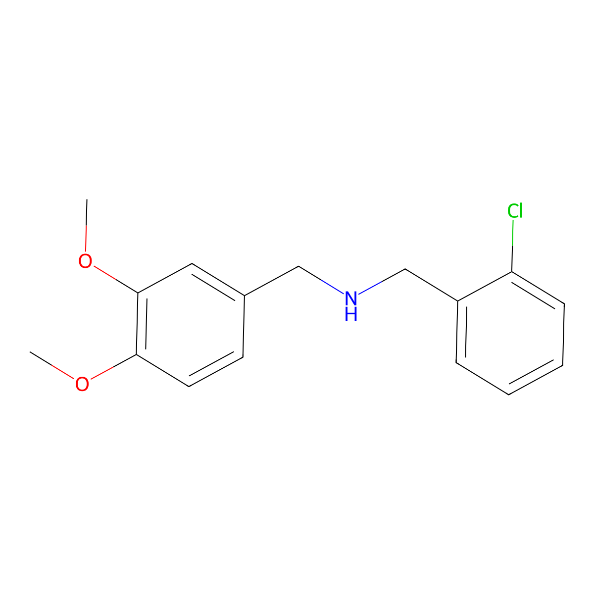 (2-Chlorobenzyl)(3,4-dimethoxybenzyl)amine molecular structure, CAS 423733-58-8