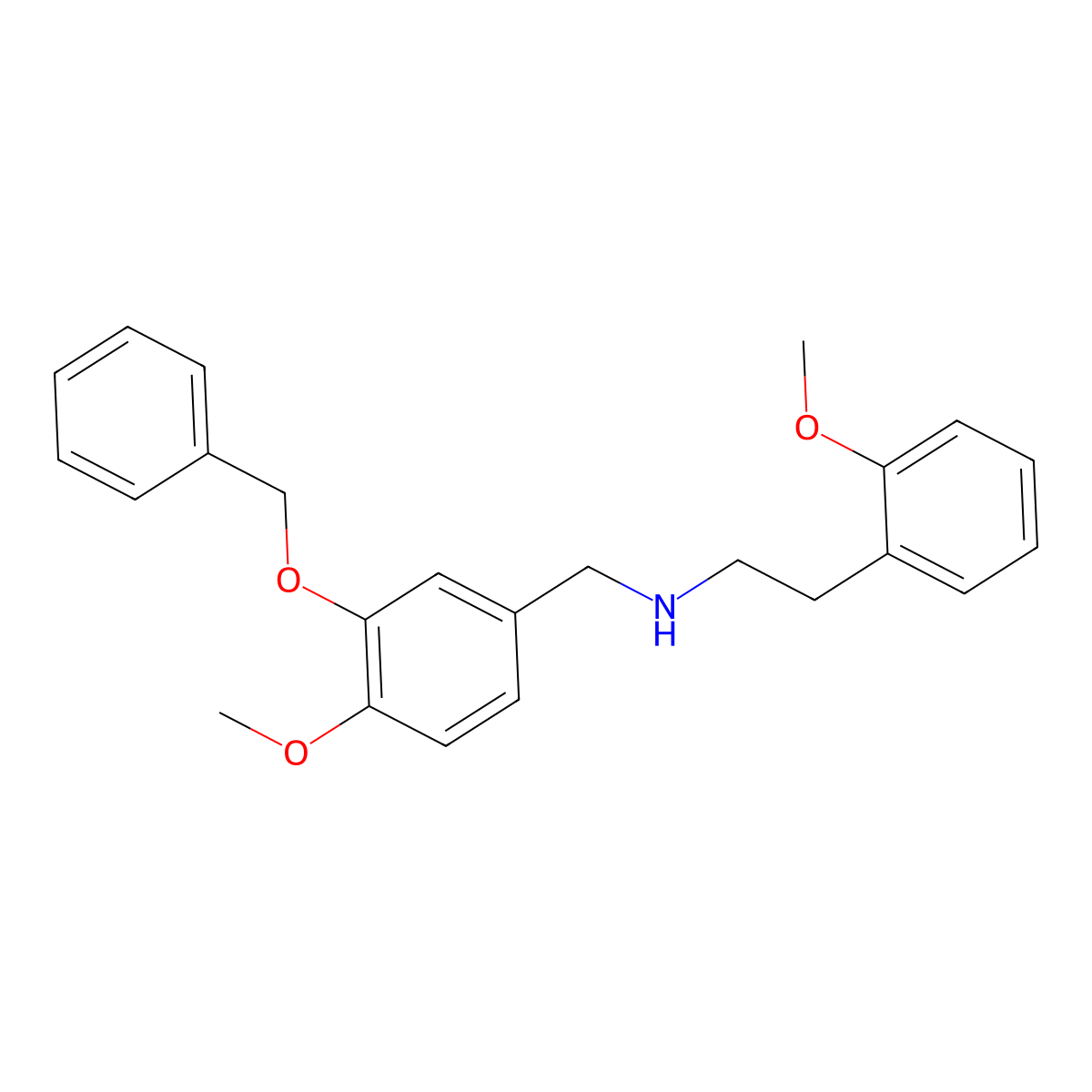 N-[3-(benzyloxy)-4-methoxybenzyl]-2-(2-methoxyphenyl)ethanamine molecular structure, CAS 423733-63-5