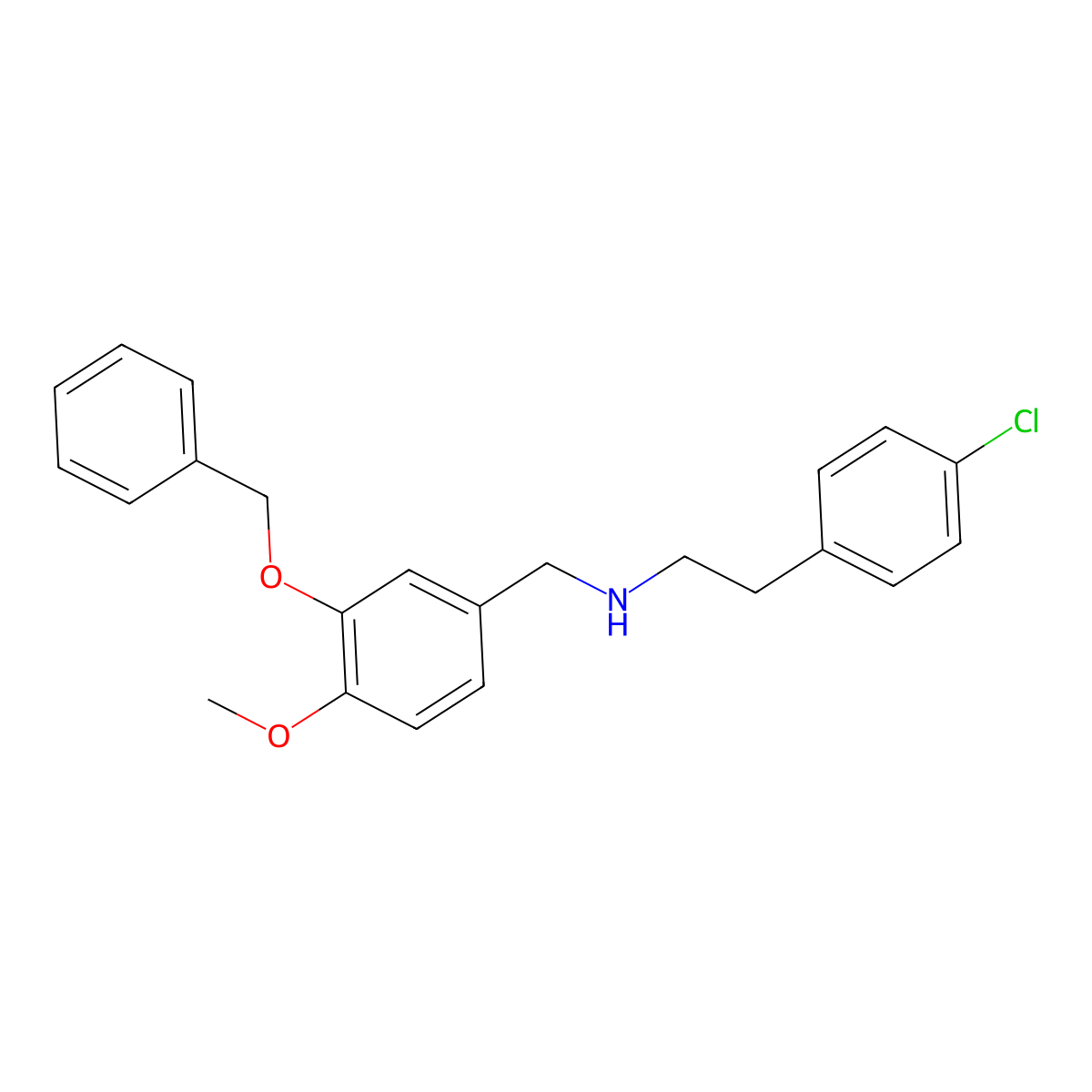 N-[3-(benzyloxy)-4-methoxybenzyl]-2-(4-chlorophenyl)ethanamine molecular structure, CAS 423733-75-9