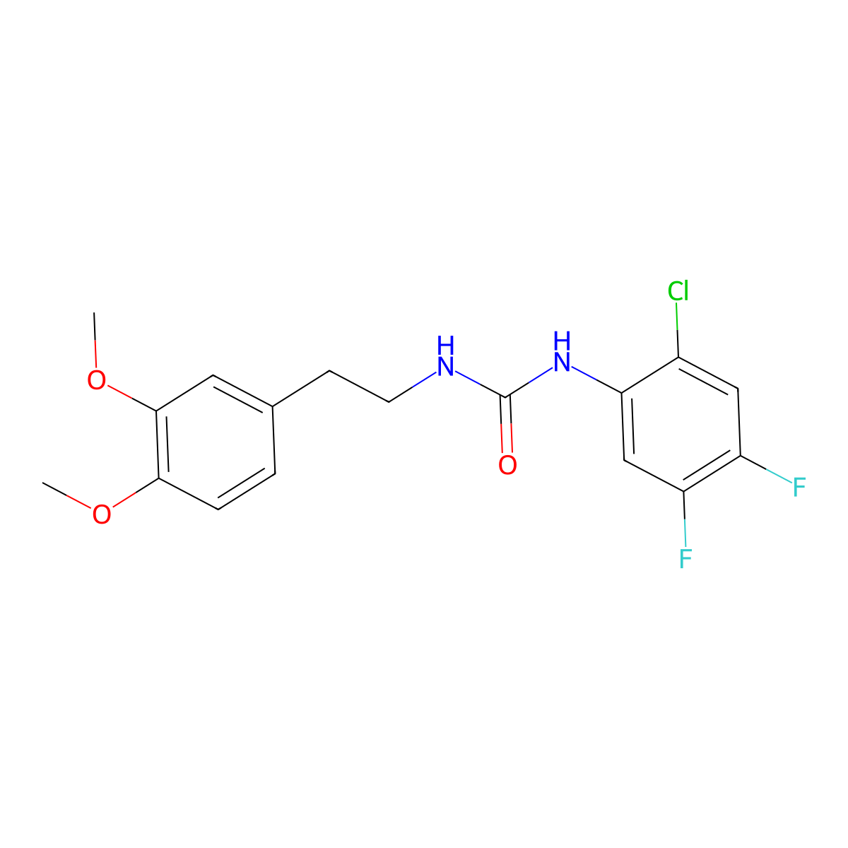 1-(2-Chloro-4,5-difluorophenyl)-3-[2-(3,4-dimethoxyphenyl)ethyl]urea molecular structure, CAS 423733-85-1
