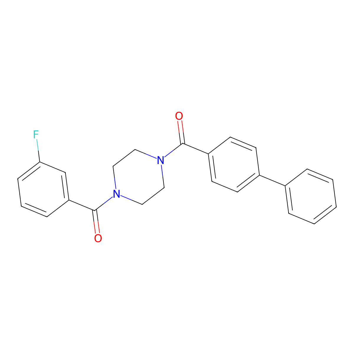 [4-(3-Fluorobenzoyl)piperazin-1-yl]-(4-phenylphenyl)methanone molecular structure, CAS 423734-64-9