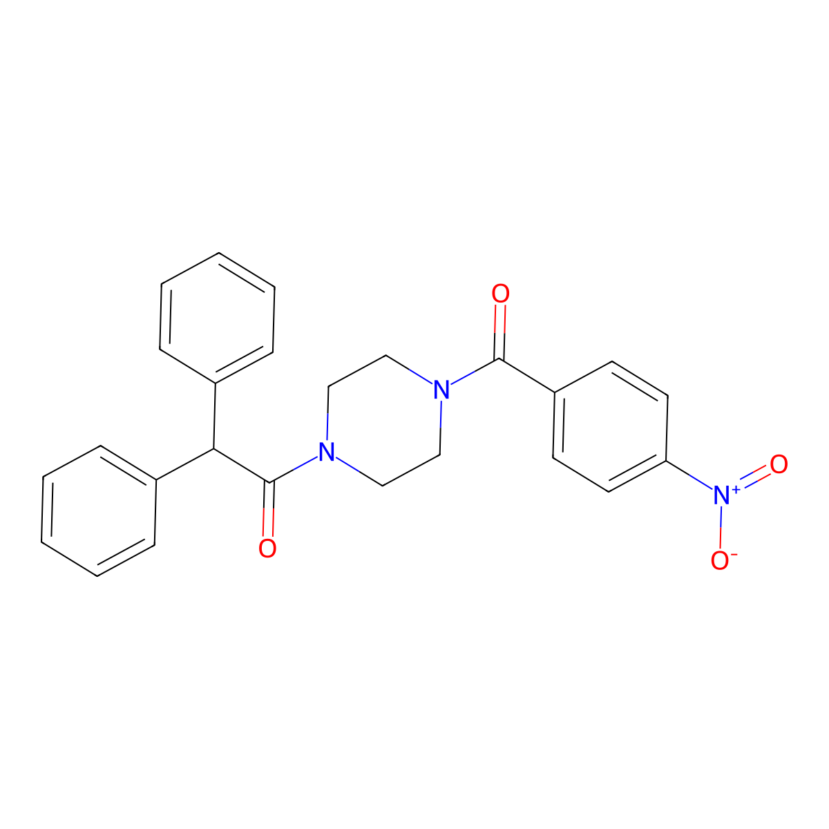 1-[4-(4-Nitrobenzoyl)piperazin-1-yl]-2,2-diphenylethanone molecular structure, CAS 423734-87-6