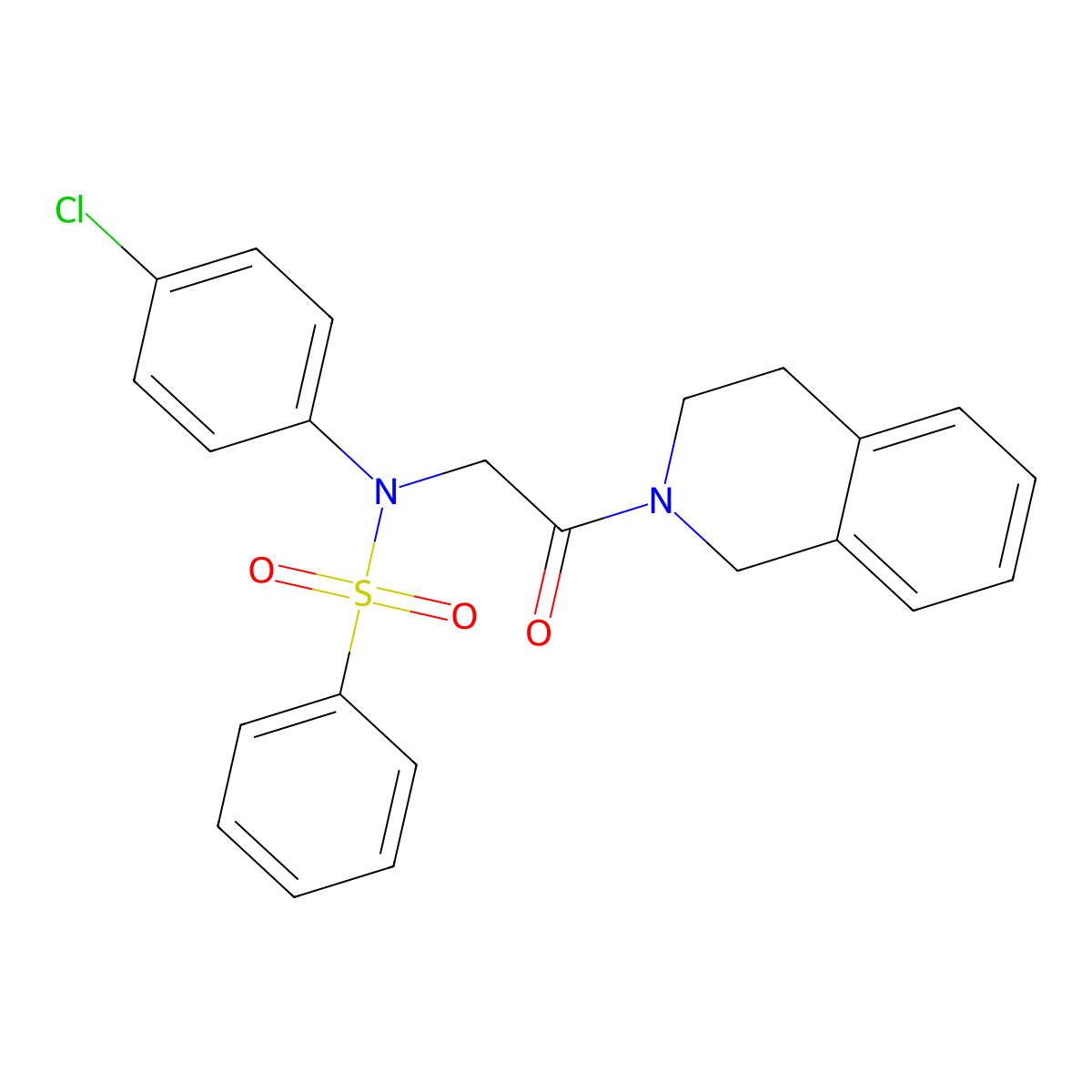 N-(4-chlorophenyl)-N-[2-(3,4-dihydroisoquinolin-2(1H)-yl)-2-oxoethyl]benzenesulfonamide molecular structure, CAS 423734-88-7