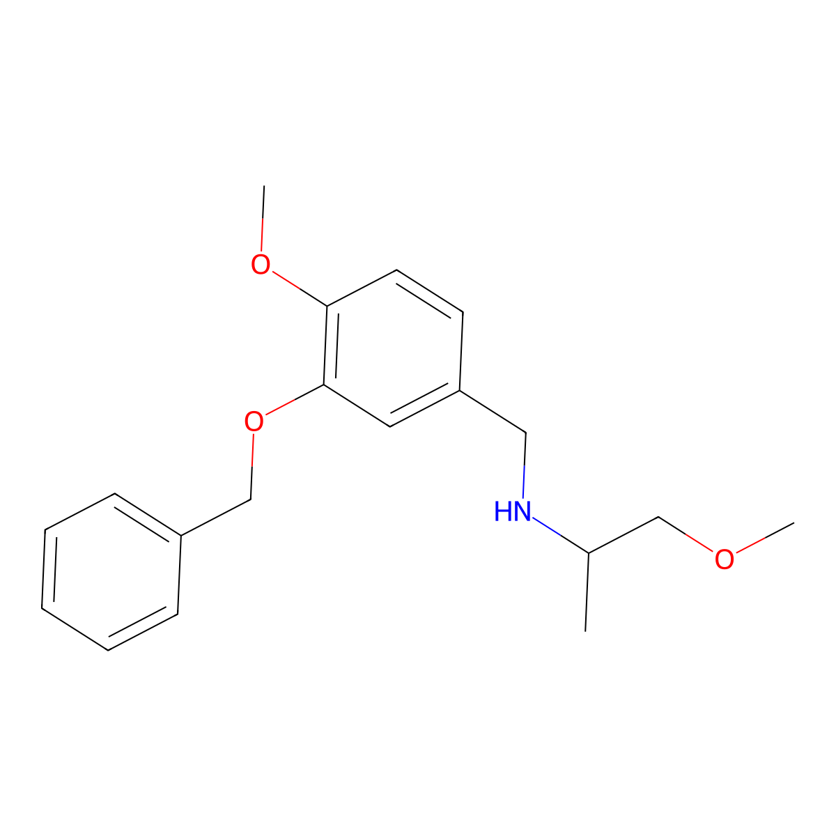 N-[3-(benzyloxy)-4-methoxybenzyl]-1-methoxypropan-2-amine molecular structure, CAS 423735-07-3