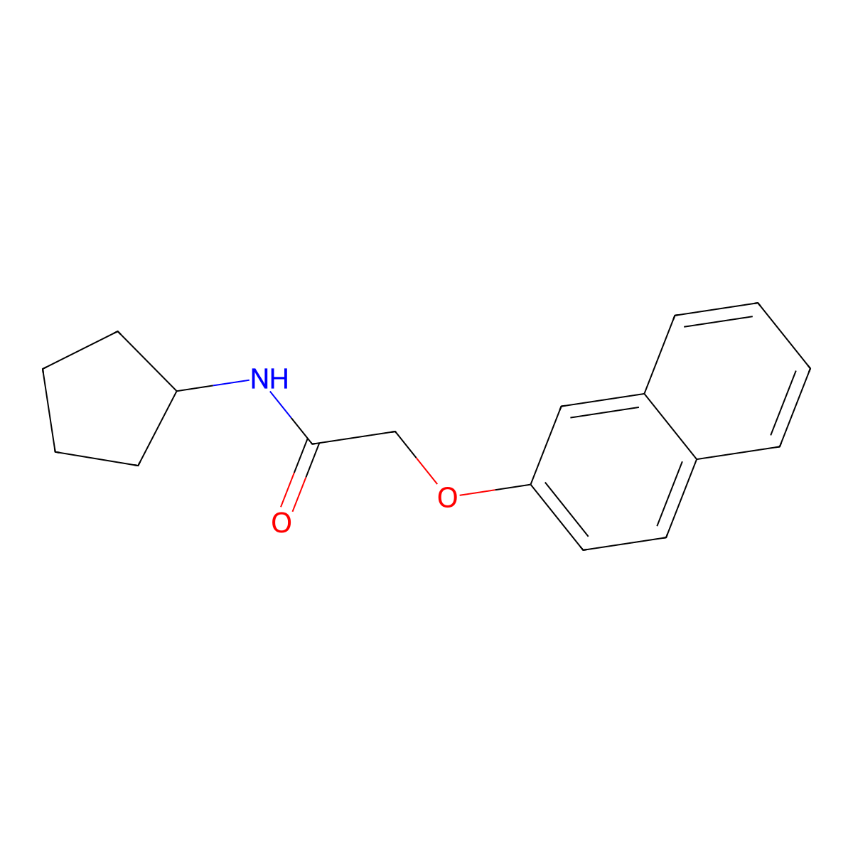 N-cyclopentyl-2-naphthalen-2-yloxyacetamide molecular structure, CAS 423735-22-2