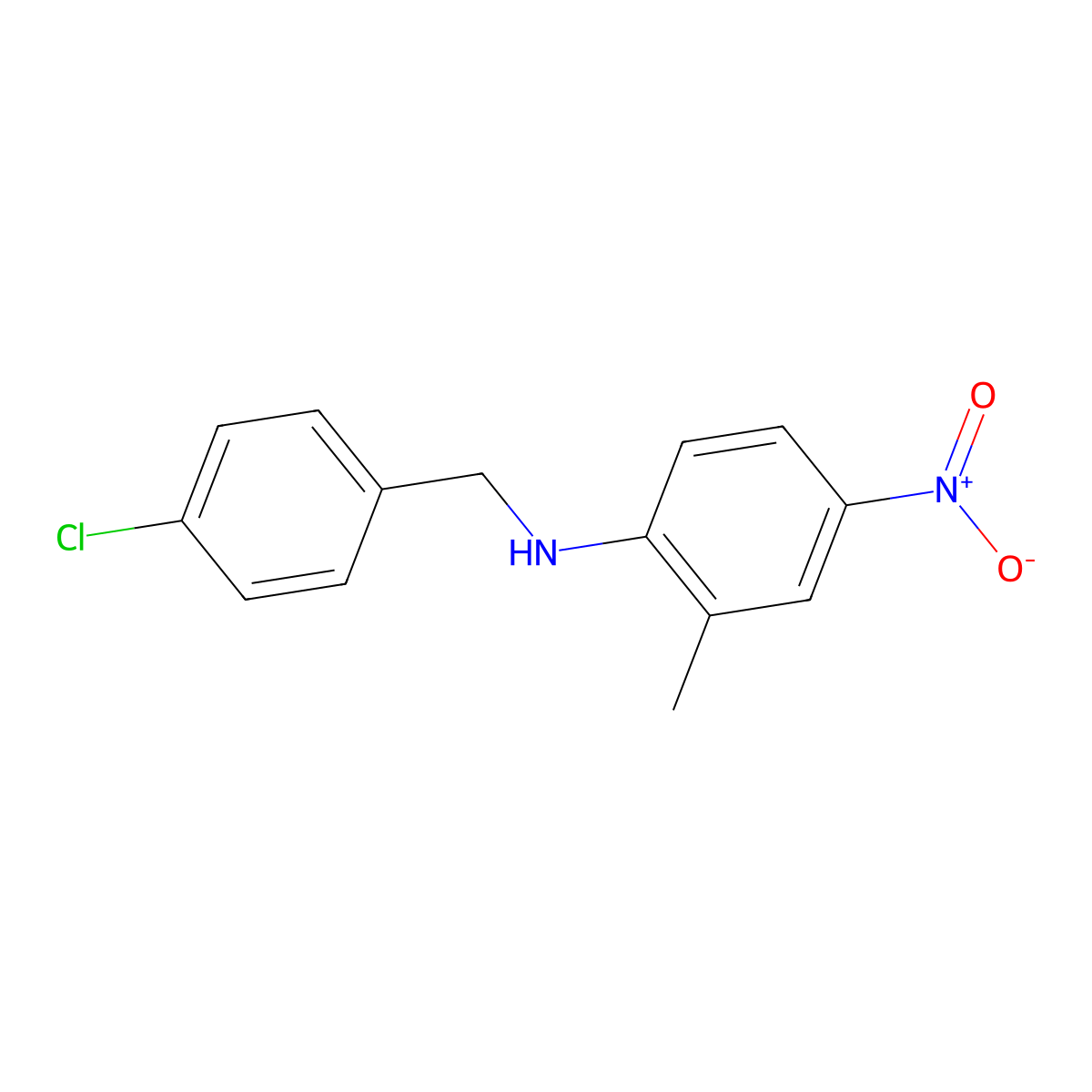 N-(4-chlorobenzyl)-2-methyl-4-nitroaniline molecular structure, CAS 423735-28-8