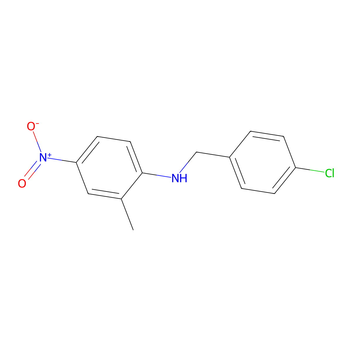 N-(4-chlorobenzyl)-2-methyl-4-nitroaniline molecular structure, CAS 423735-28-8