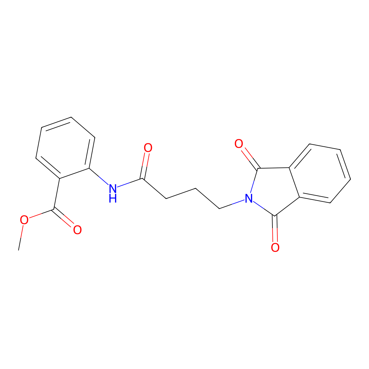 methyl 2-{[4-(1,3-dioxo-1,3-dihydro-2H-isoindol-2-yl)butanoyl]amino}benzoate molecular structure, CAS 423735-35-7