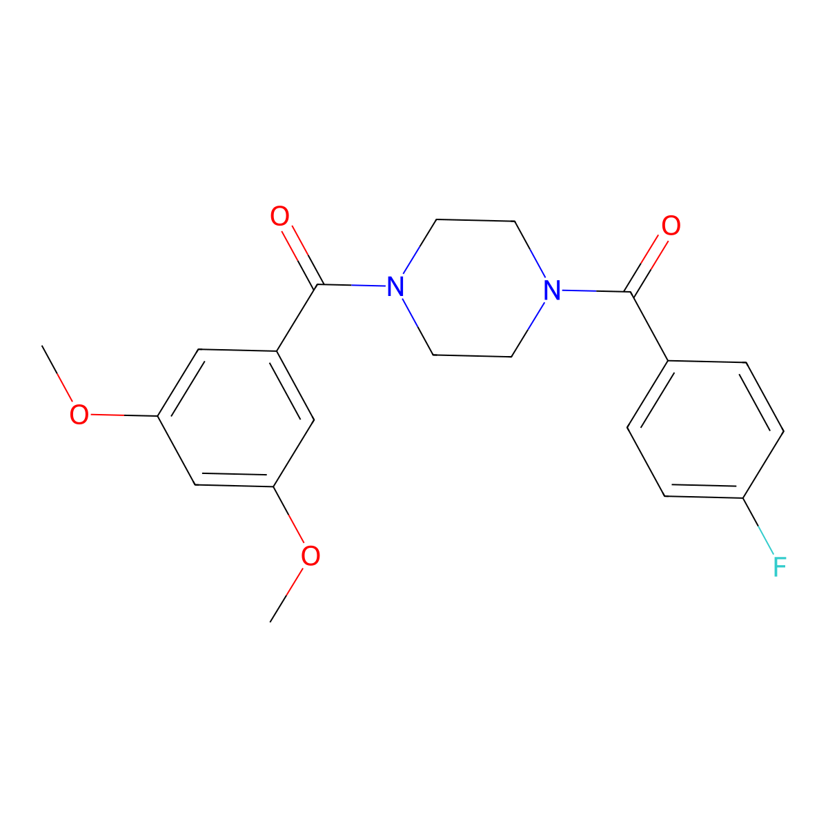 1-(3,5-Dimethoxybenzoyl)-4-(4-fluorobenzoyl)piperazine molecular structure, CAS 423735-40-4