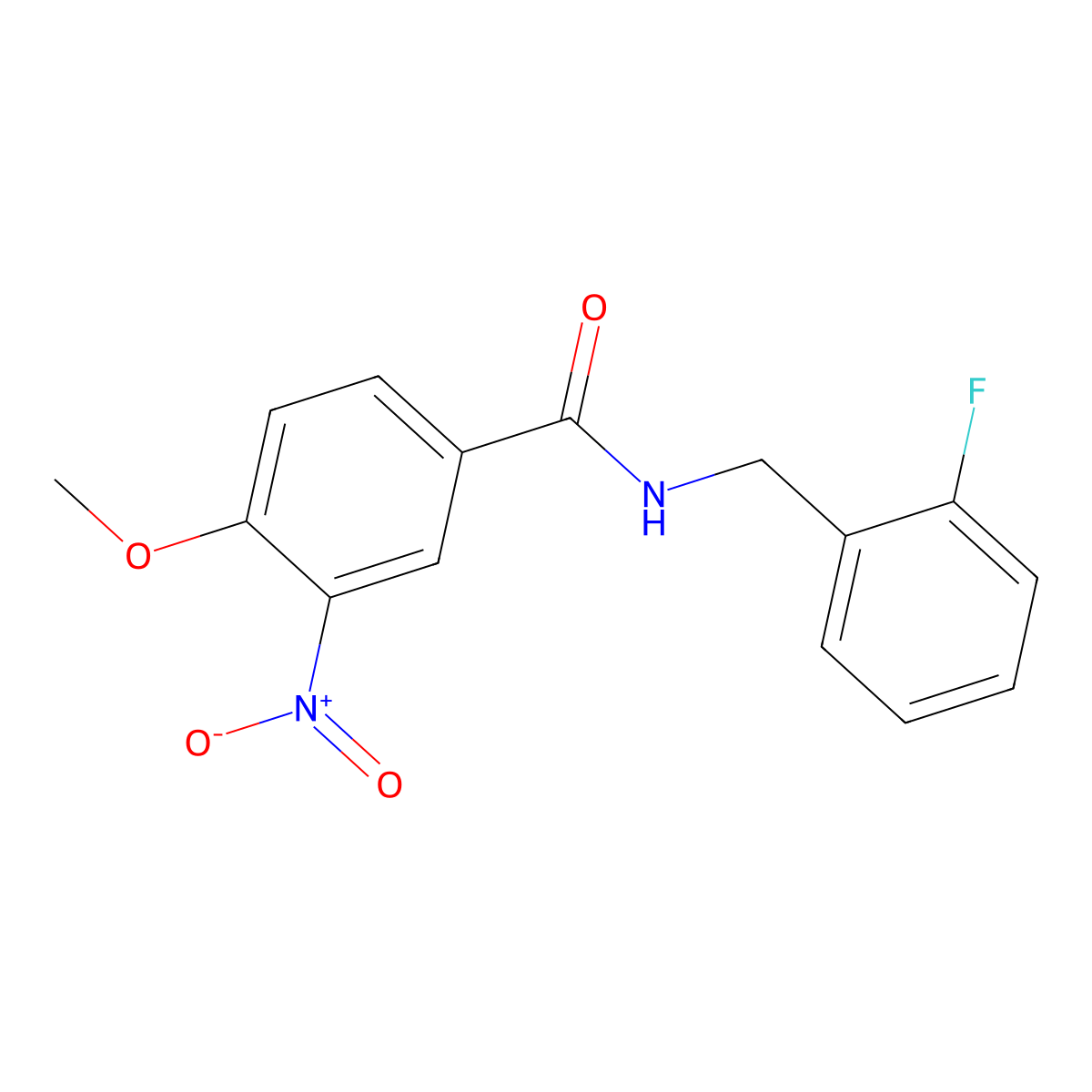 N-[(2-fluorophenyl)methyl]-4-methoxy-3-nitrobenzamide molecular structure, CAS 423735-47-1