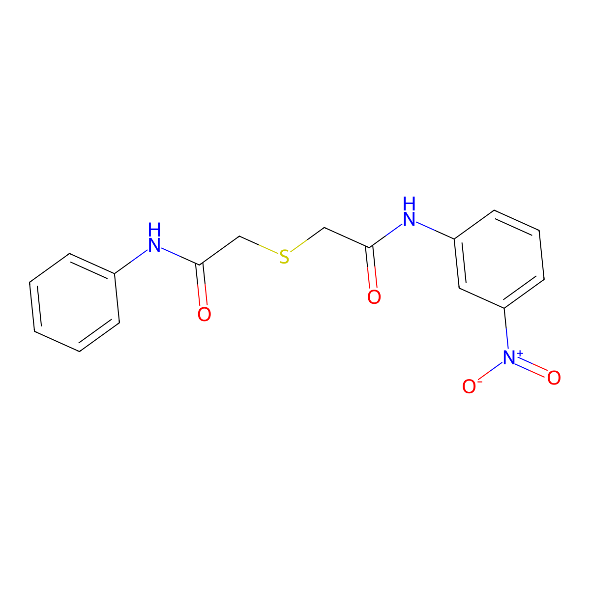 2-[2-(3-nitroanilino)-2-oxoethyl]sulfanyl-N-phenylacetamide molecular structure, CAS 423736-05-4