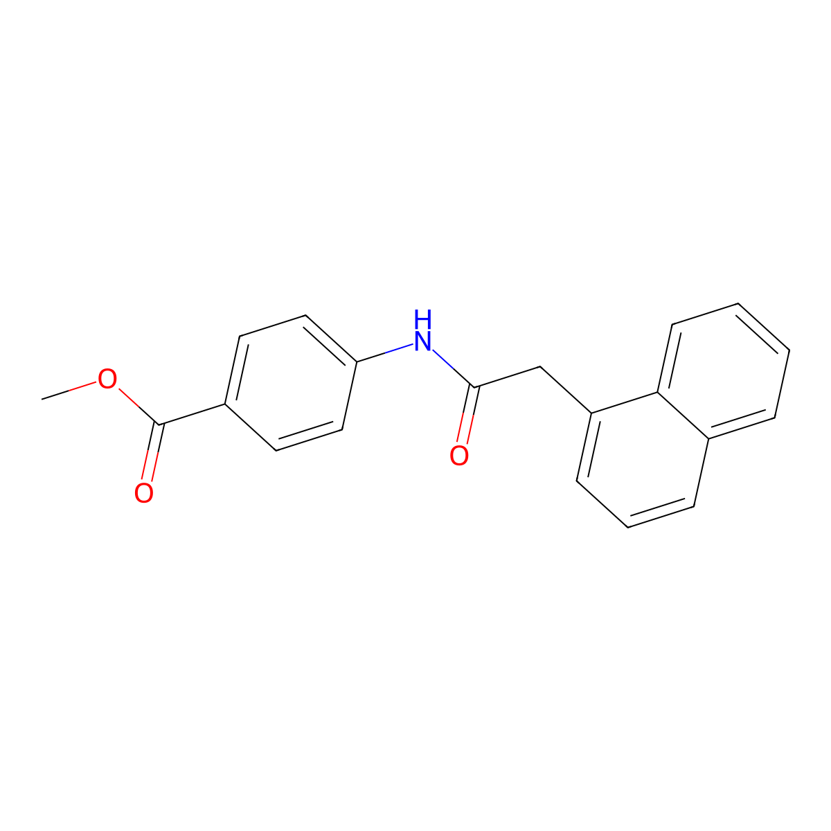 Methyl 4-[(naphthalen-1-ylacetyl)amino]benzoate molecular structure, CAS 423736-07-6