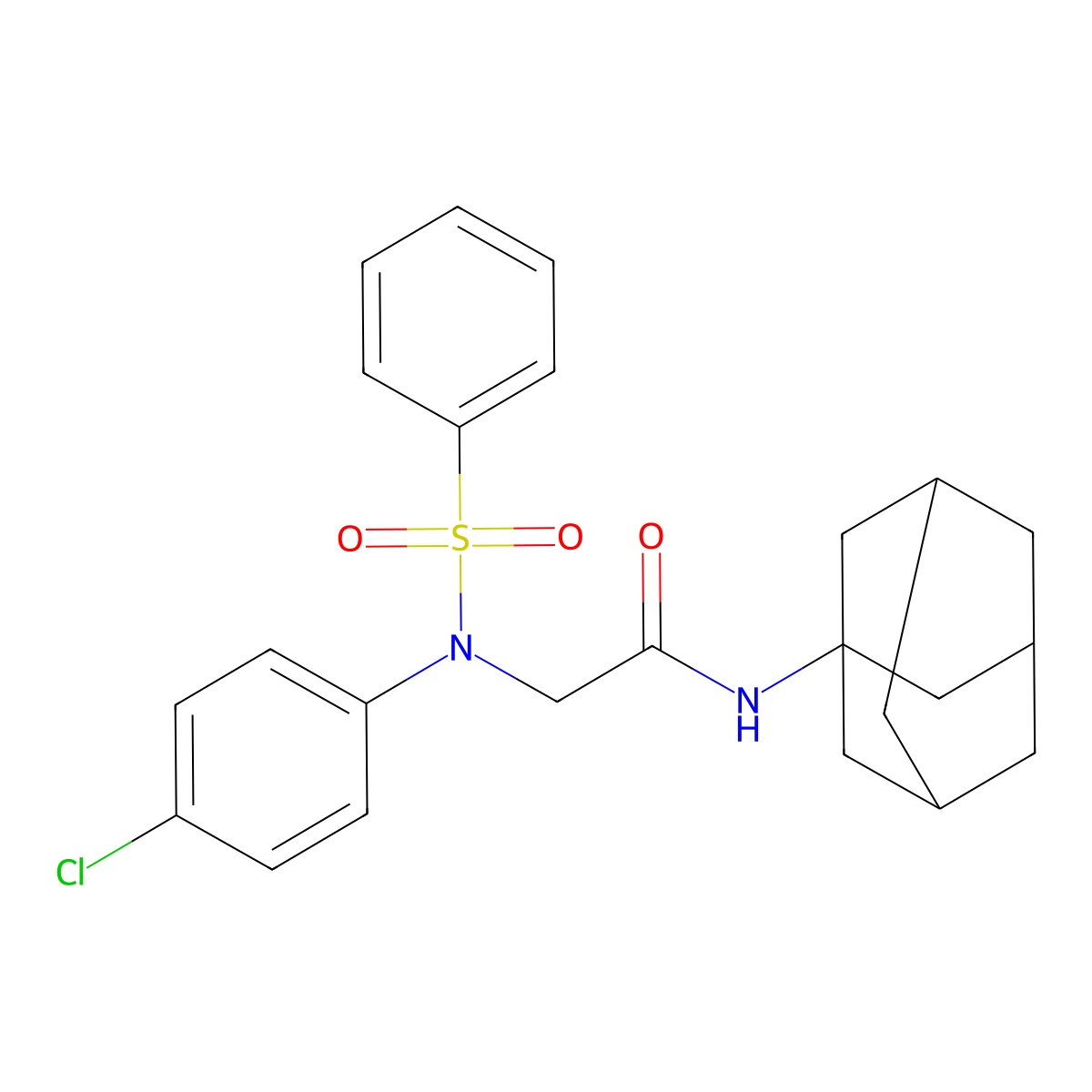 N-(1-adamantyl)-2-[N-(benzenesulfonyl)-4-chloroanilino]acetamide molecular structure, CAS 423736-50-9