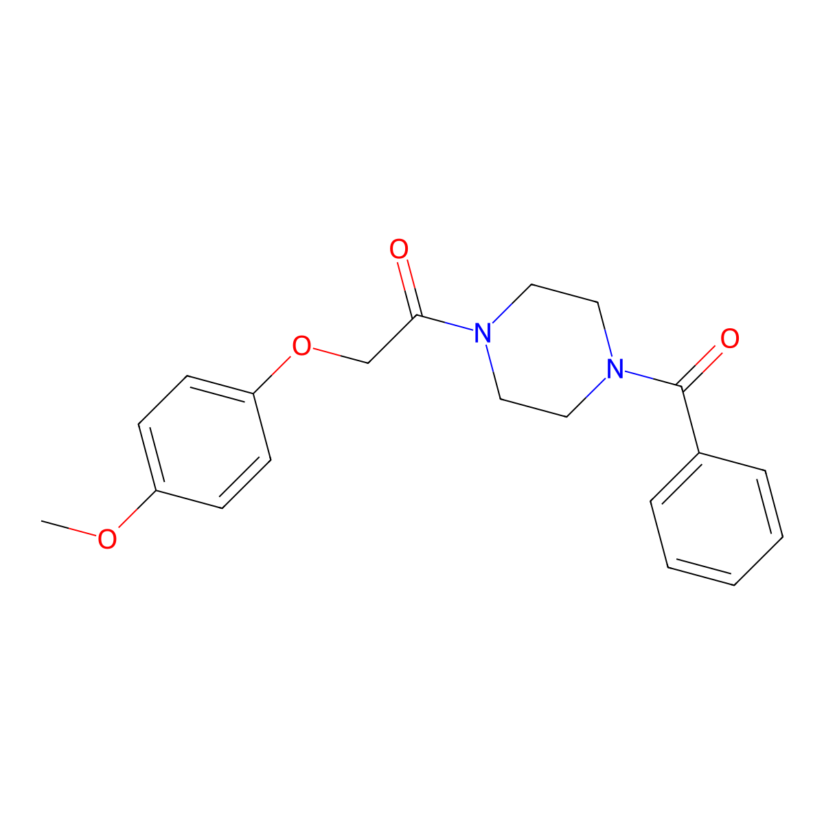 1-(4-Benzoylpiperazin-1-yl)-2-(4-methoxyphenoxy)ethanone molecular structure, CAS 423736-74-7