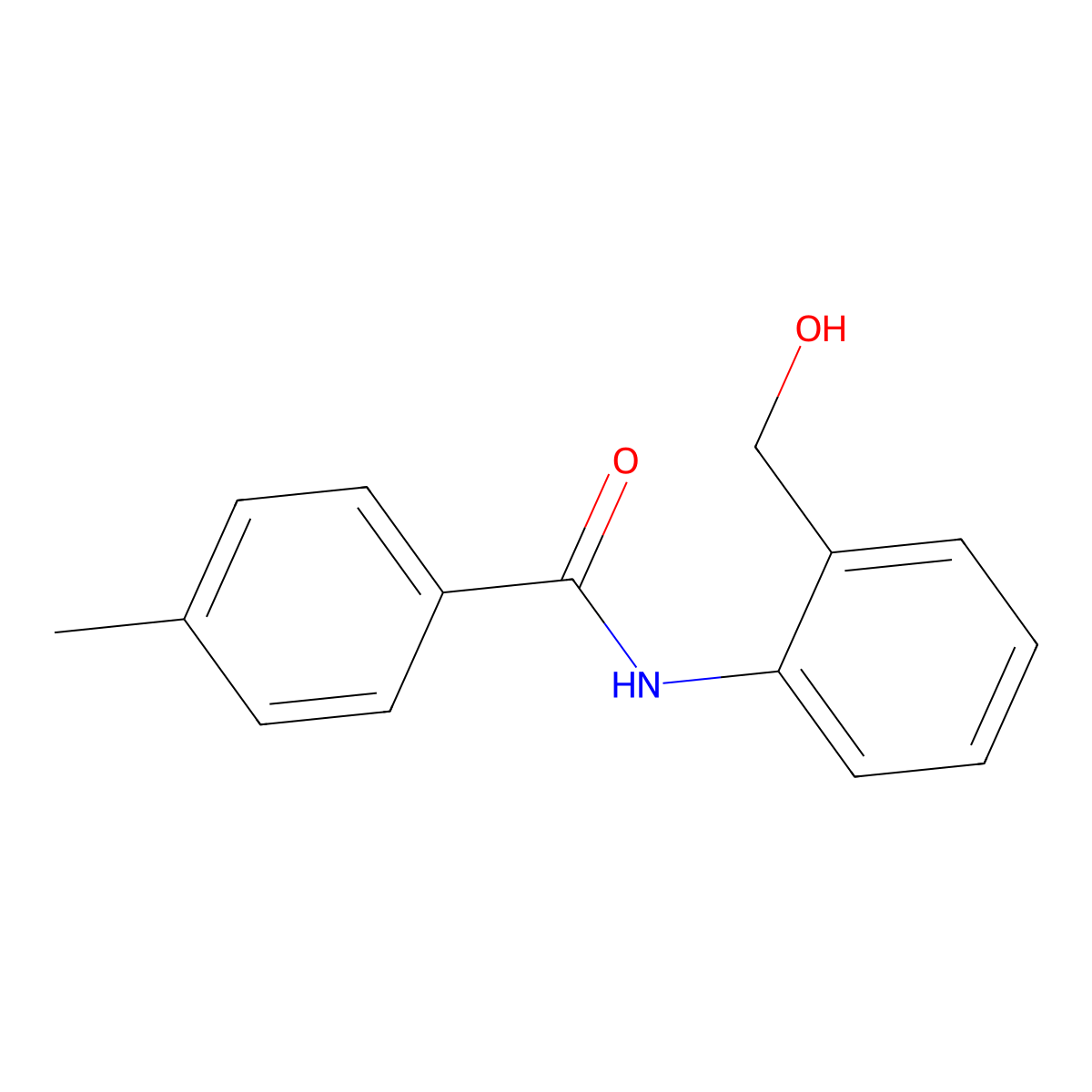 N-[2-(hydroxymethyl)phenyl]-4-methylbenzamide molecular structure, CAS 423736-97-4