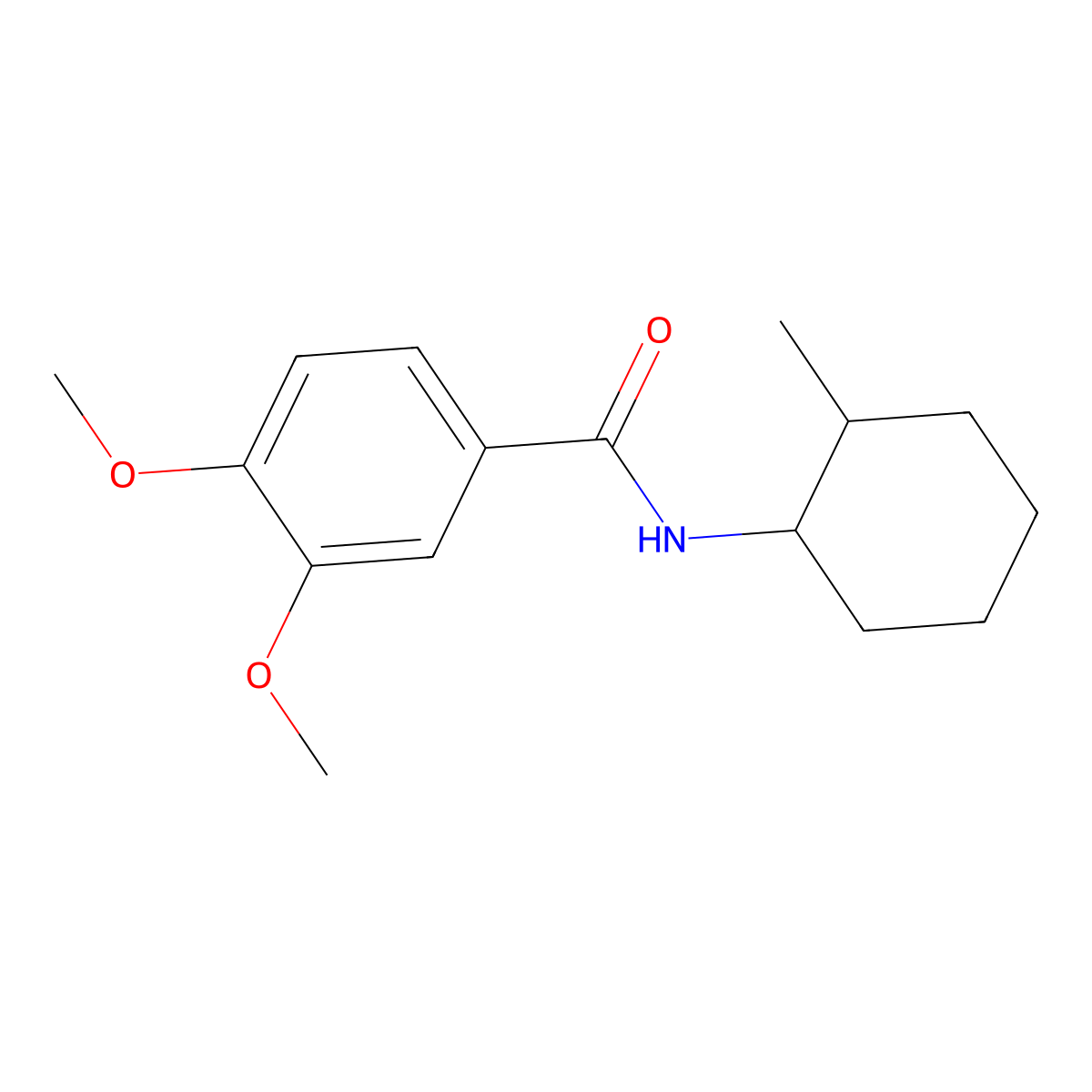 3,4-dimethoxy-N-(2-methylcyclohexyl)benzamide molecular structure, CAS 423737-00-2