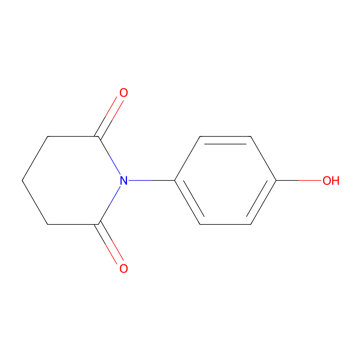 1-(4-Hydroxyphenyl)piperidine-2,6-dione molecular structure, CAS 423737-09-1