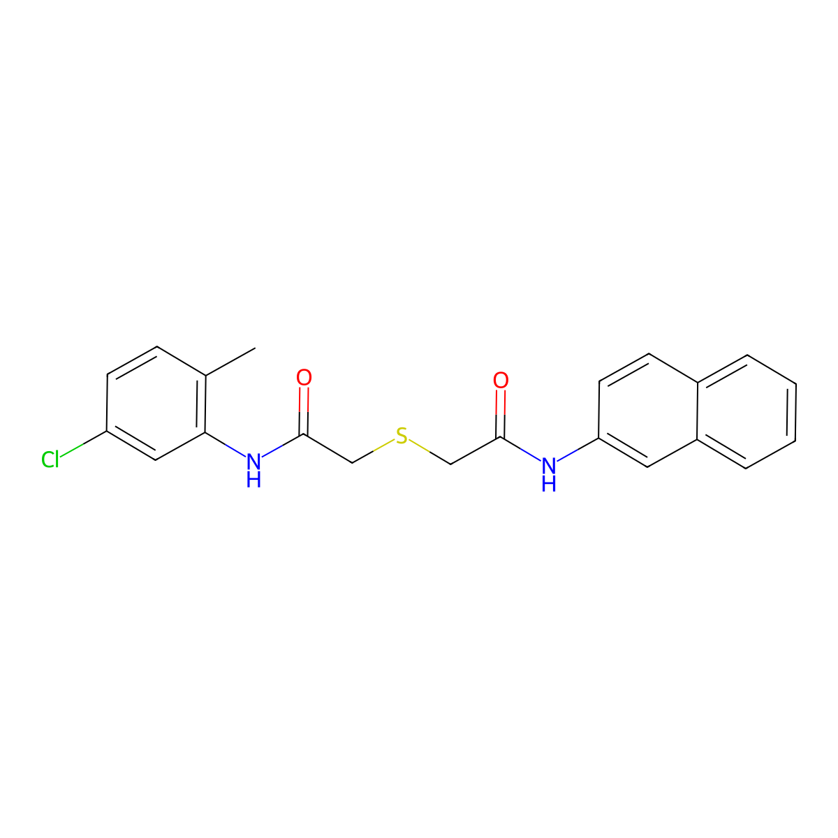 2-[2-(5-chloro-2-methylanilino)-2-oxoethyl]sulfanyl-N-naphthalen-2-ylacetamide molecular structure, CAS 423737-10-4