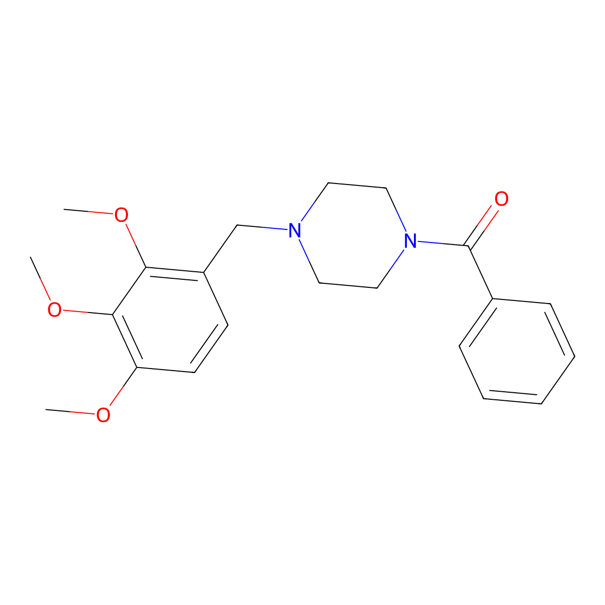 1-Benzoyl-4-(2,3,4-trimethoxybenzyl)piperazine molecular structure, CAS 423737-18-2