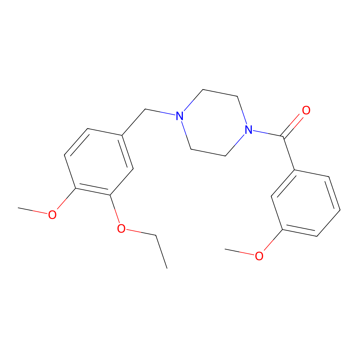 [4-[(3-Ethoxy-4-methoxyphenyl)methyl]piperazin-1-yl]-(3-methoxyphenyl)methanone molecular structure, CAS 423737-33-1