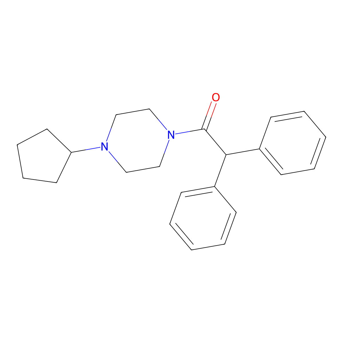 1-(4-Cyclopentylpiperazin-1-yl)-2,2-diphenylethanone molecular structure, CAS 423737-39-7