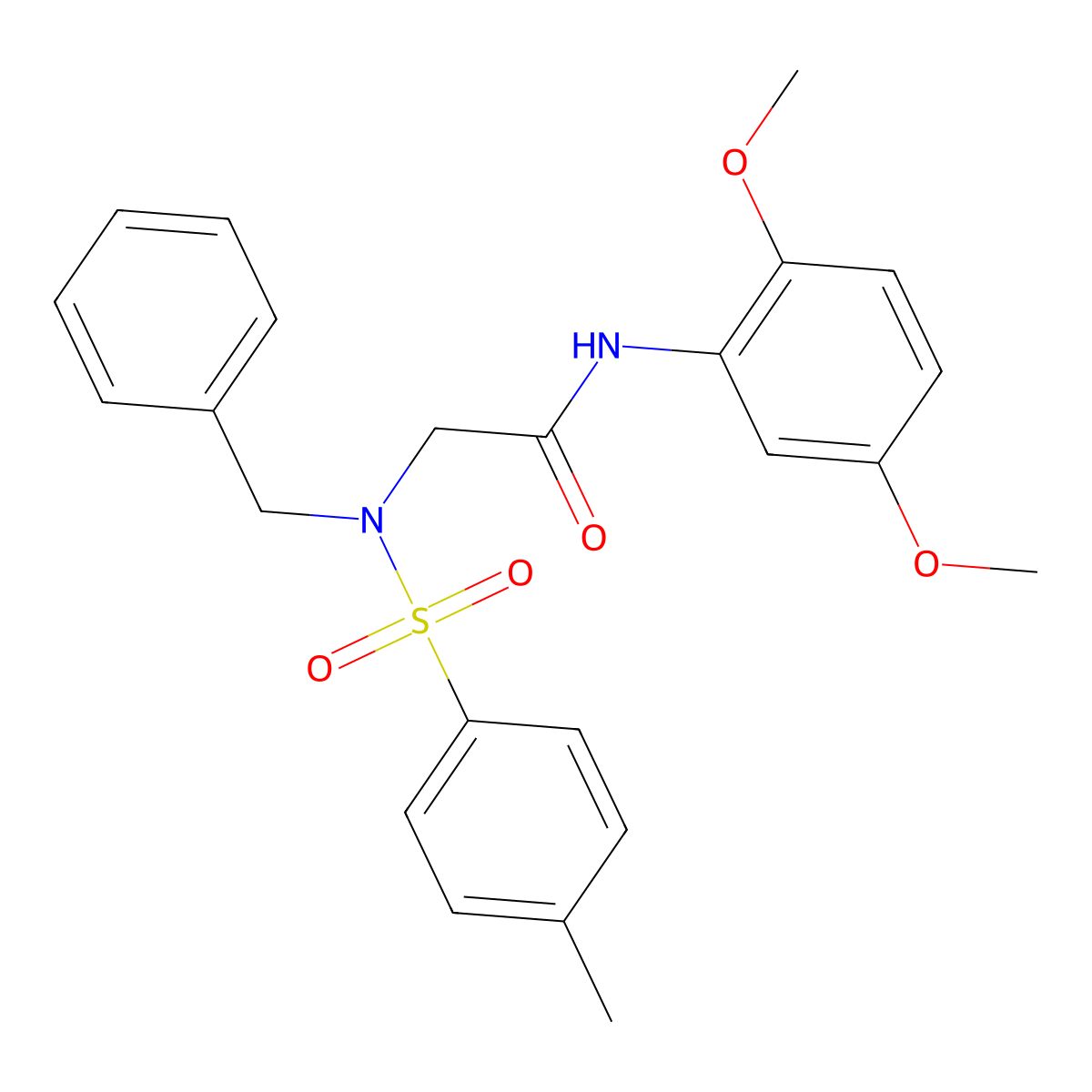 2-[benzyl-(4-methylphenyl)sulfonylamino]-N-(2,5-dimethoxyphenyl)acetamide molecular structure, CAS 423737-45-5